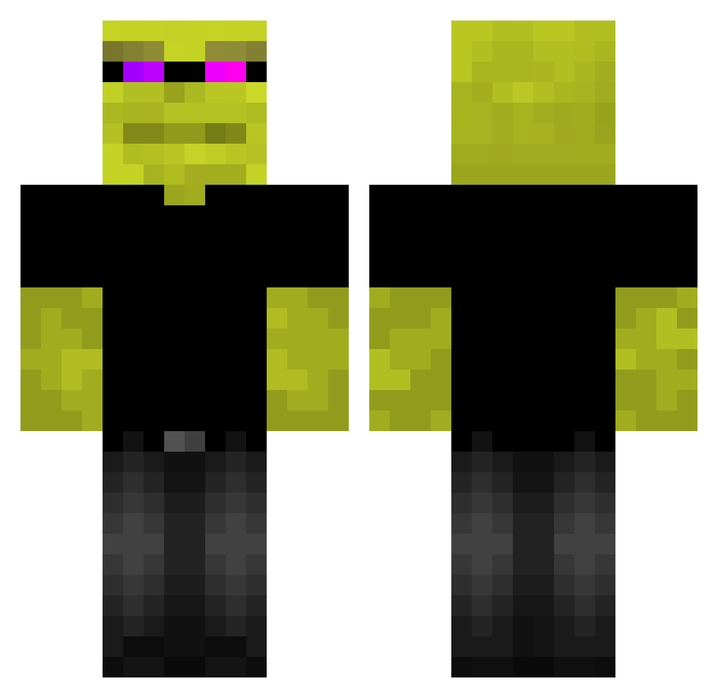 ThorkGhosty Minecraft skin, front and back view