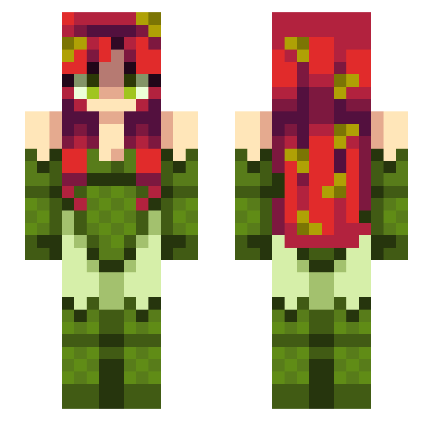 Bosem Minecraft skin, front and back view