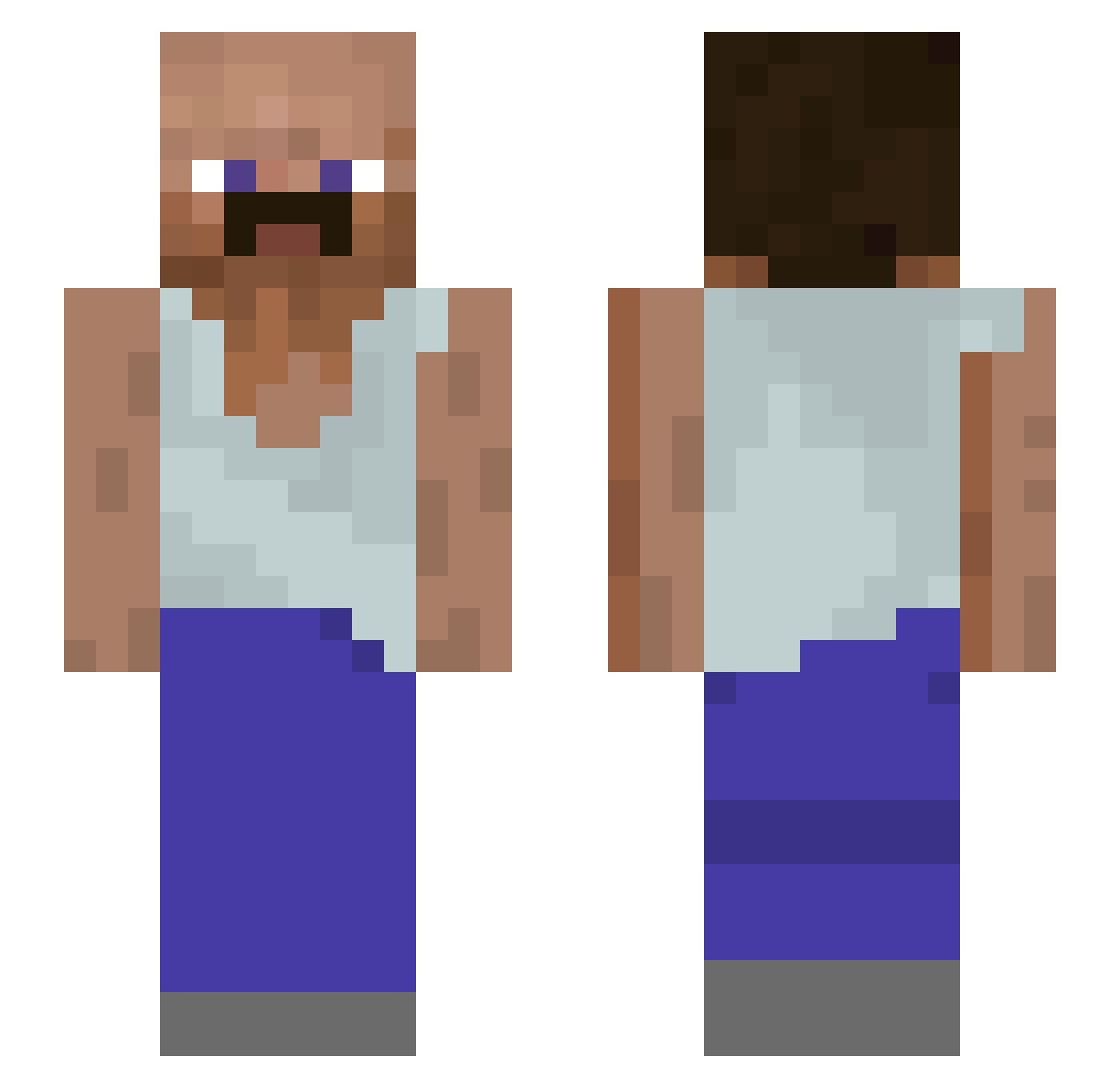 yxz5 Minecraft skin, front and back view