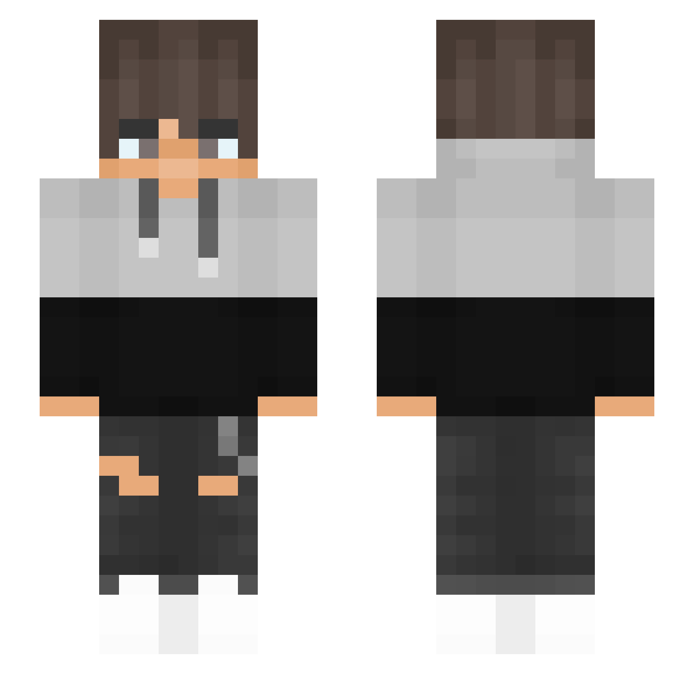 Zylorix Minecraft skin, front and back view