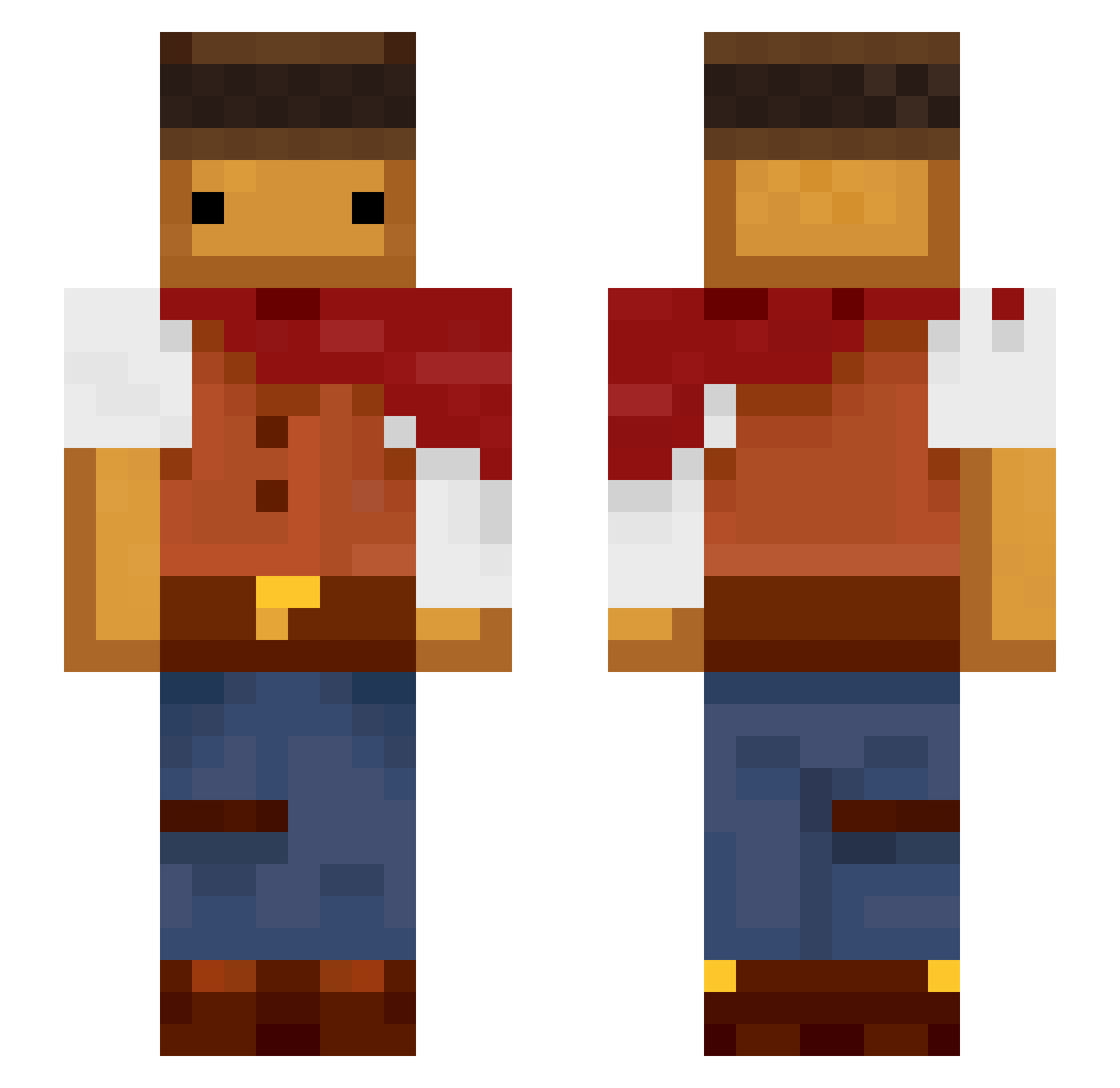 ScroPrax Minecraft skin, front and back view
