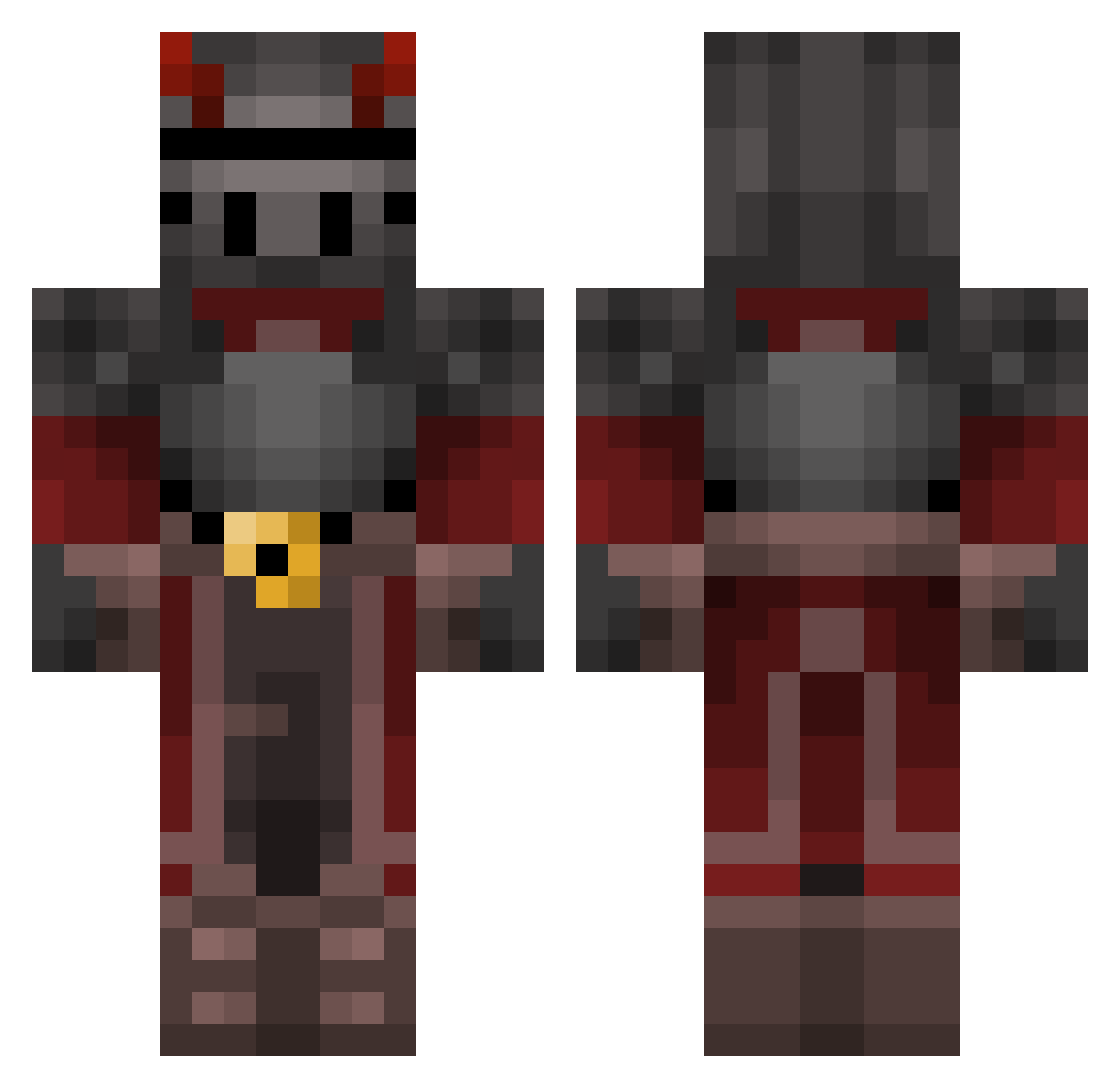WJS3 Minecraft skin, front and back view