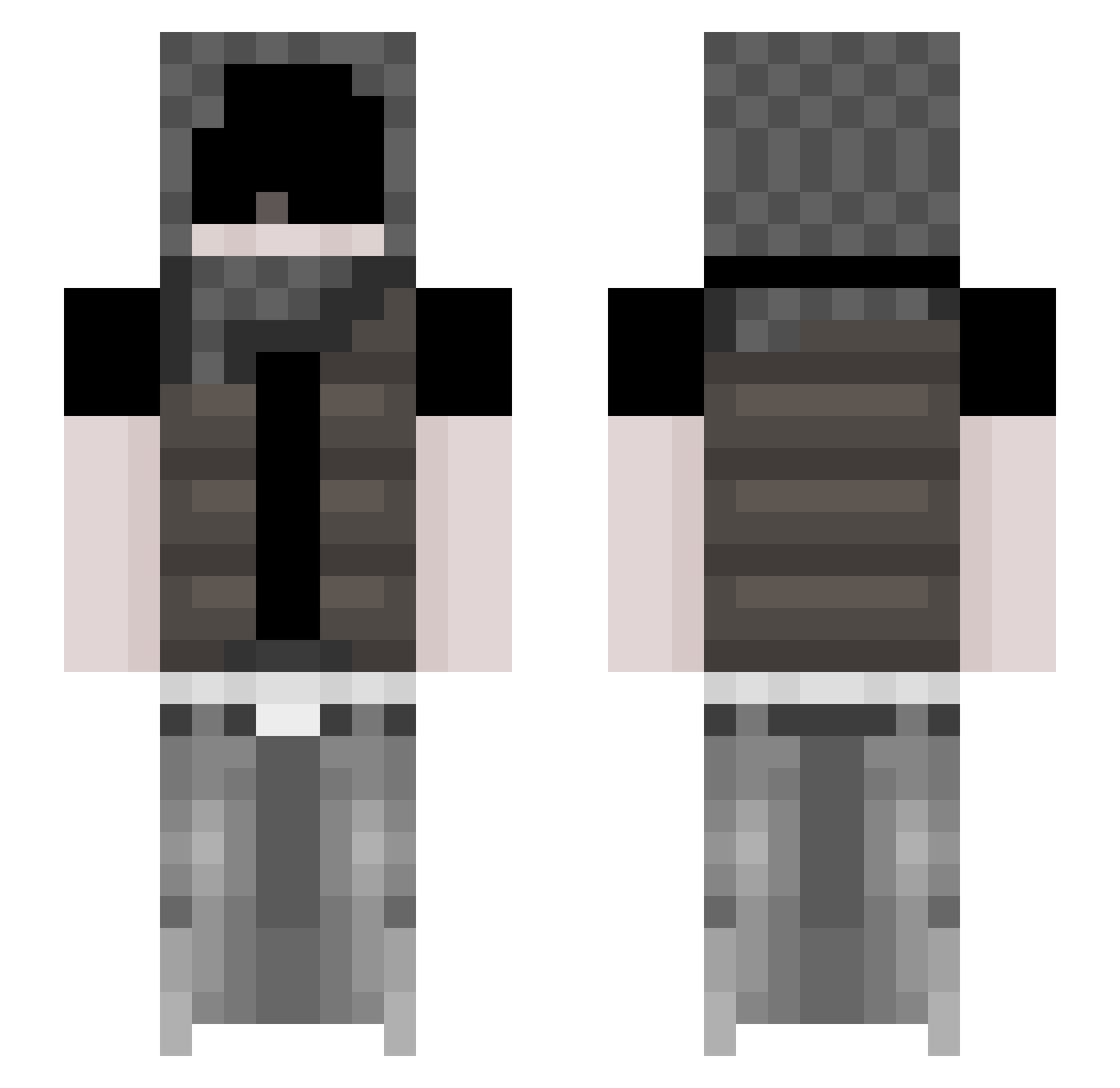 zoffu Minecraft skin, front and back view