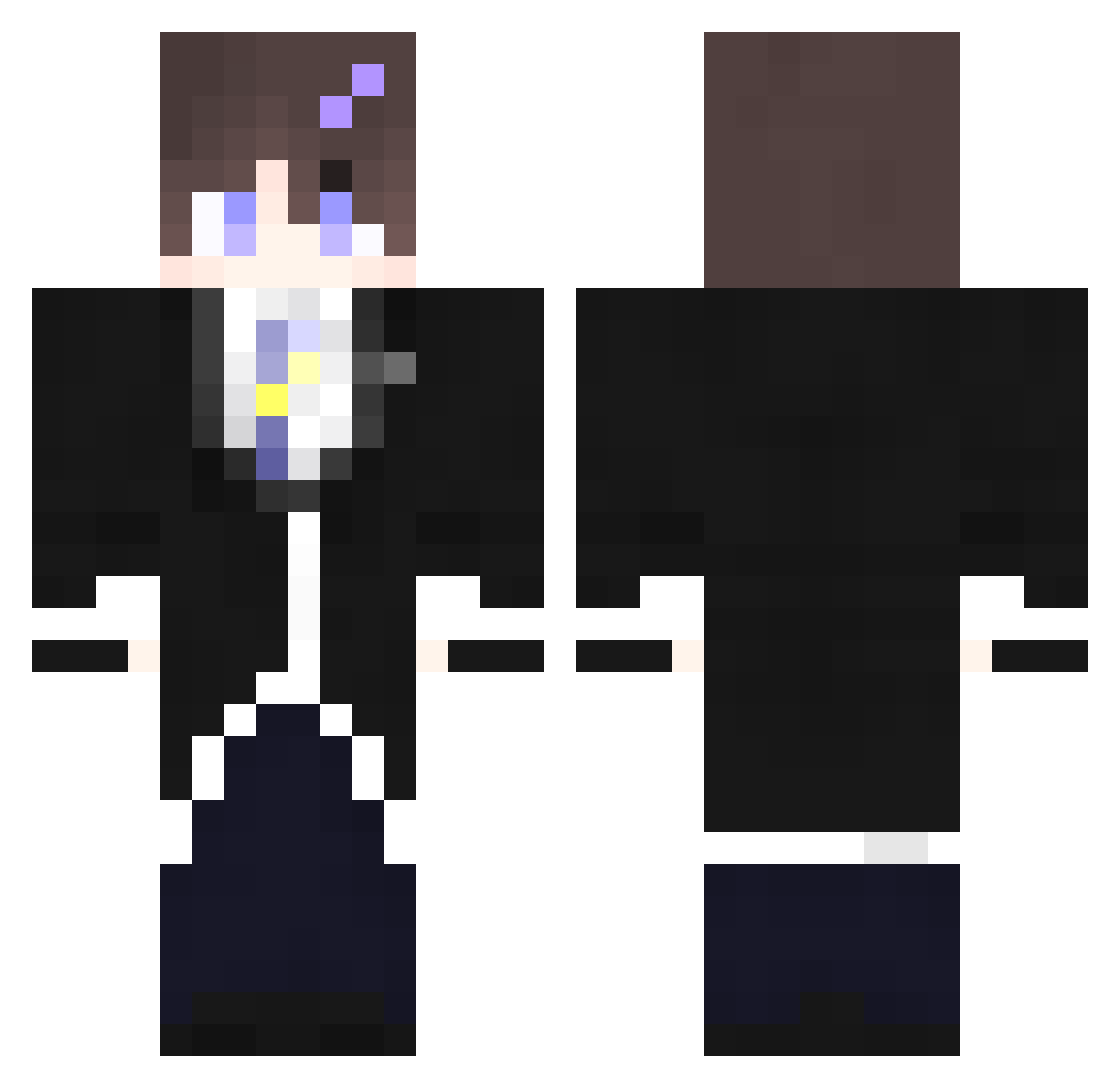 VLRT Minecraft skin, front and back view