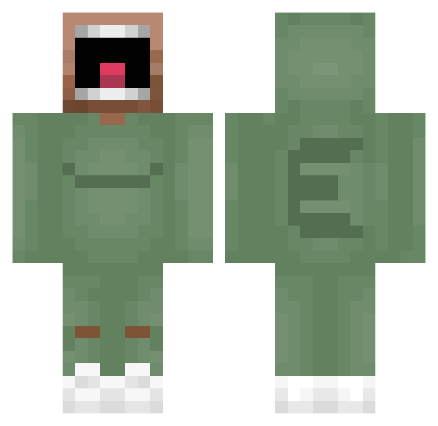 SpanishMonkey Minecraft skin, front and back view