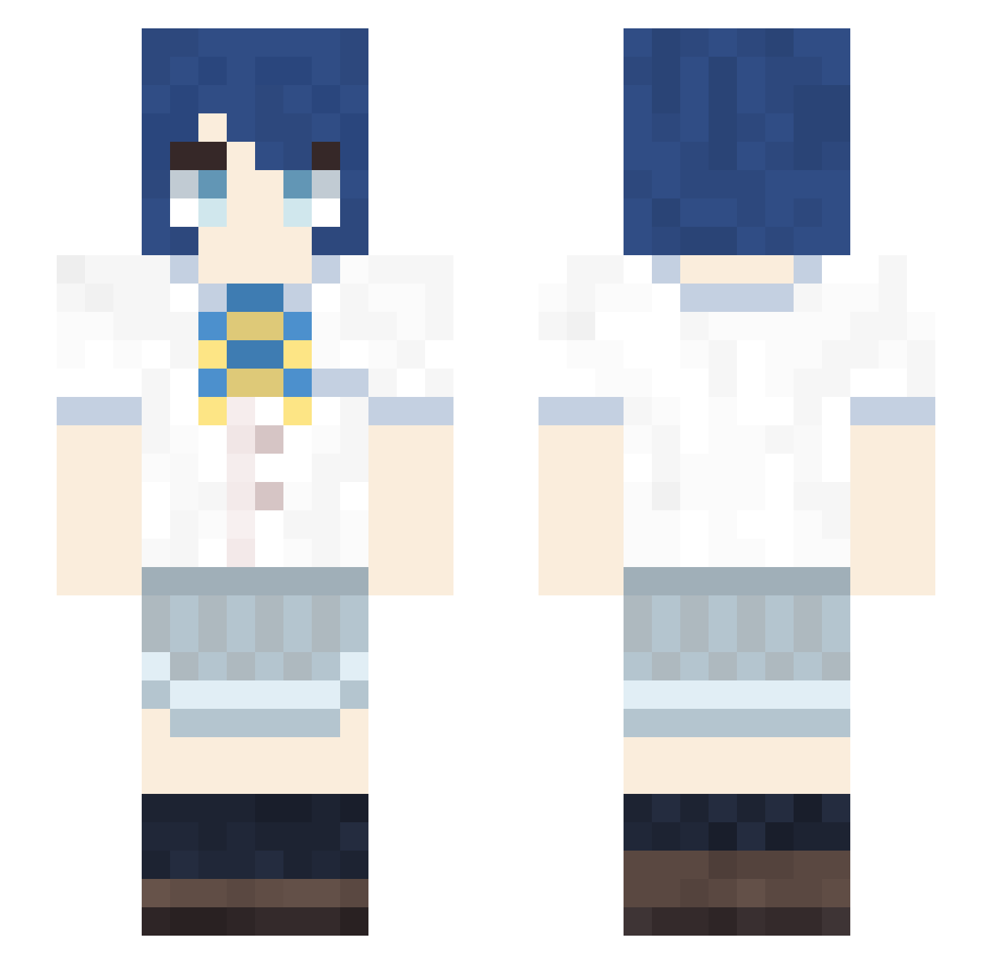PotatOo_OvO Minecraft skin, front and back view