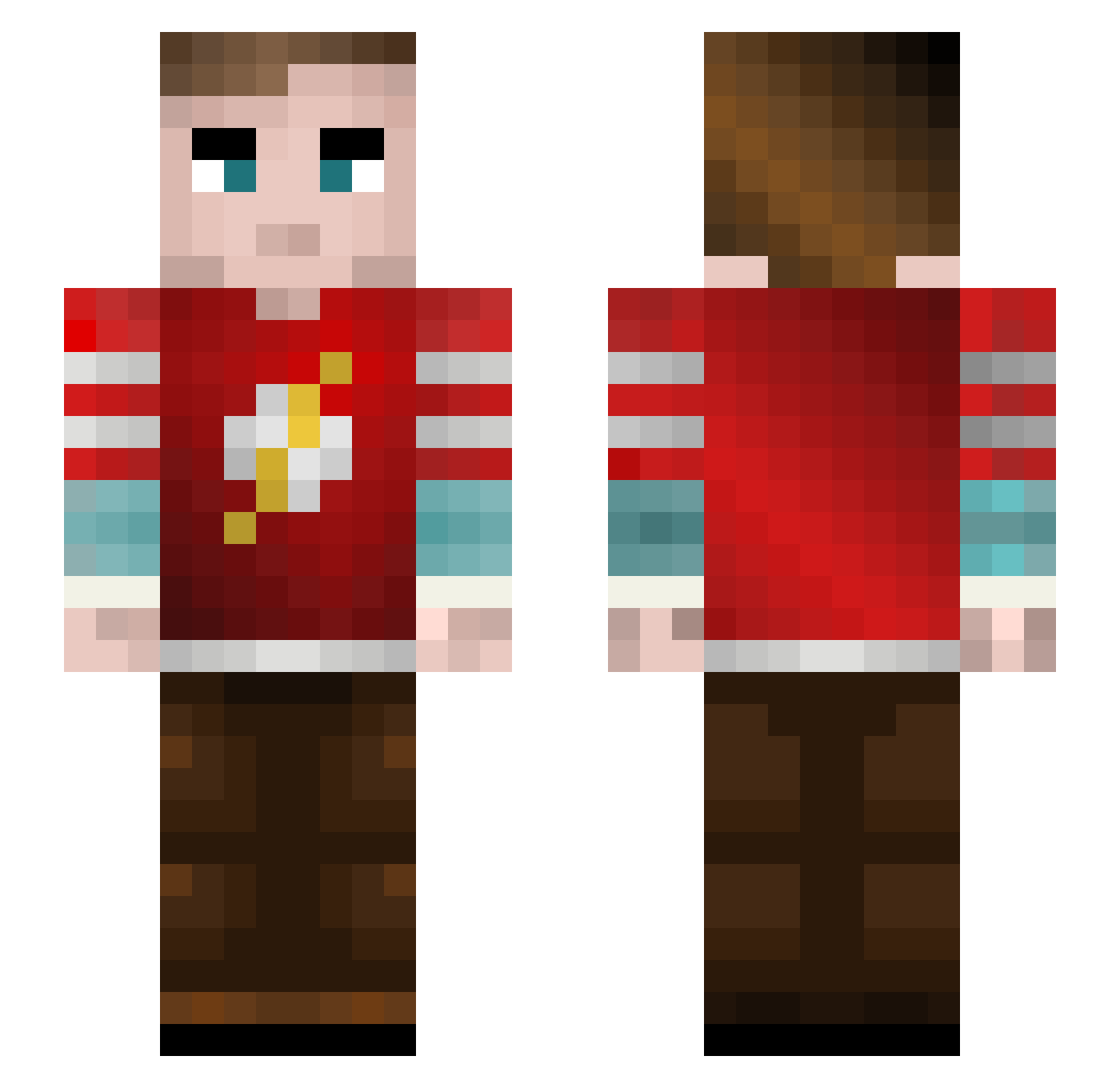 Bantamer Minecraft skin, front and back view