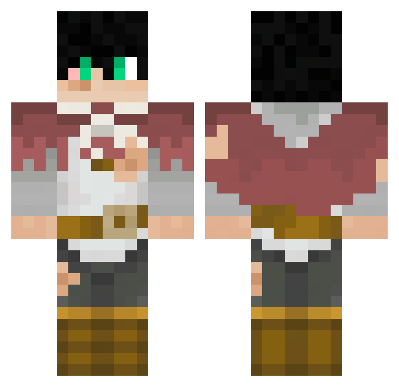 ElifE_Real Minecraft skin, front and back view