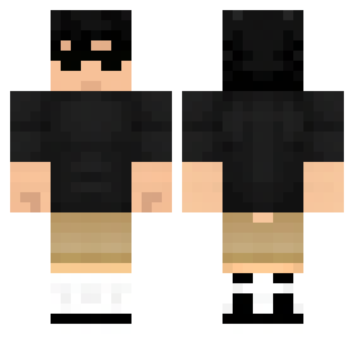 Thraight Minecraft skin, front and back view