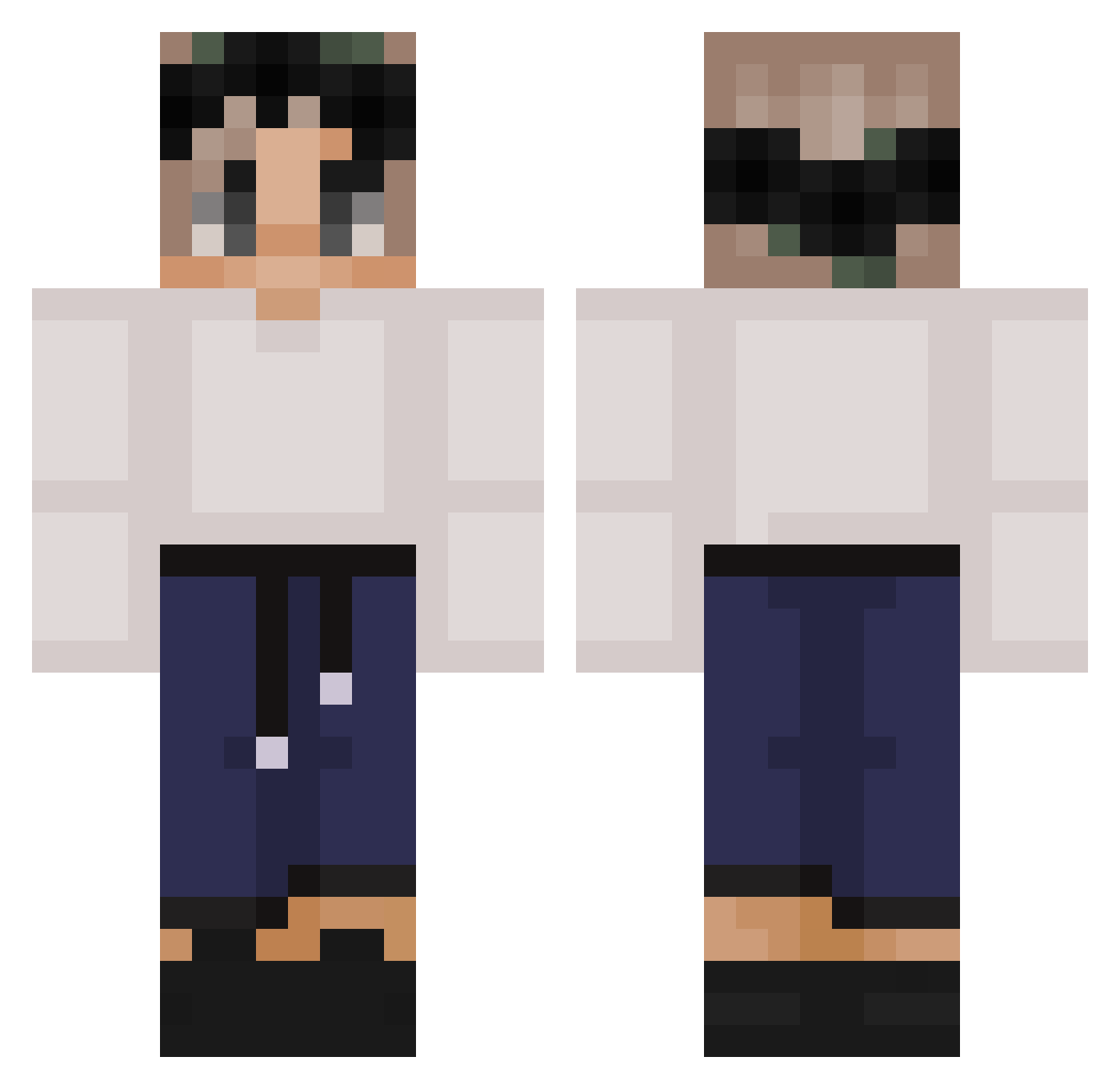 qSerialKiller Minecraft skin, front and back view
