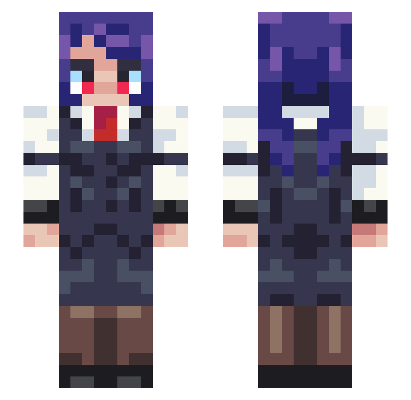Septven Minecraft skin, front and back view
