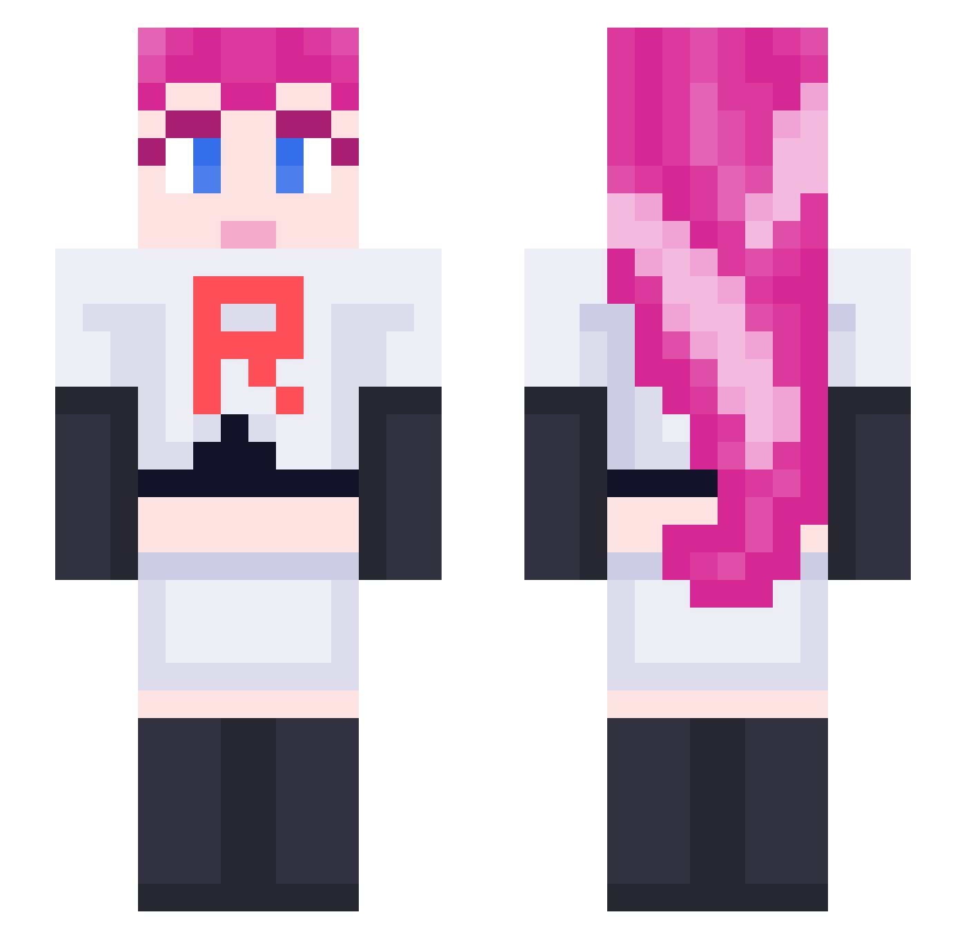 TragicClown_ Minecraft skin, front and back view