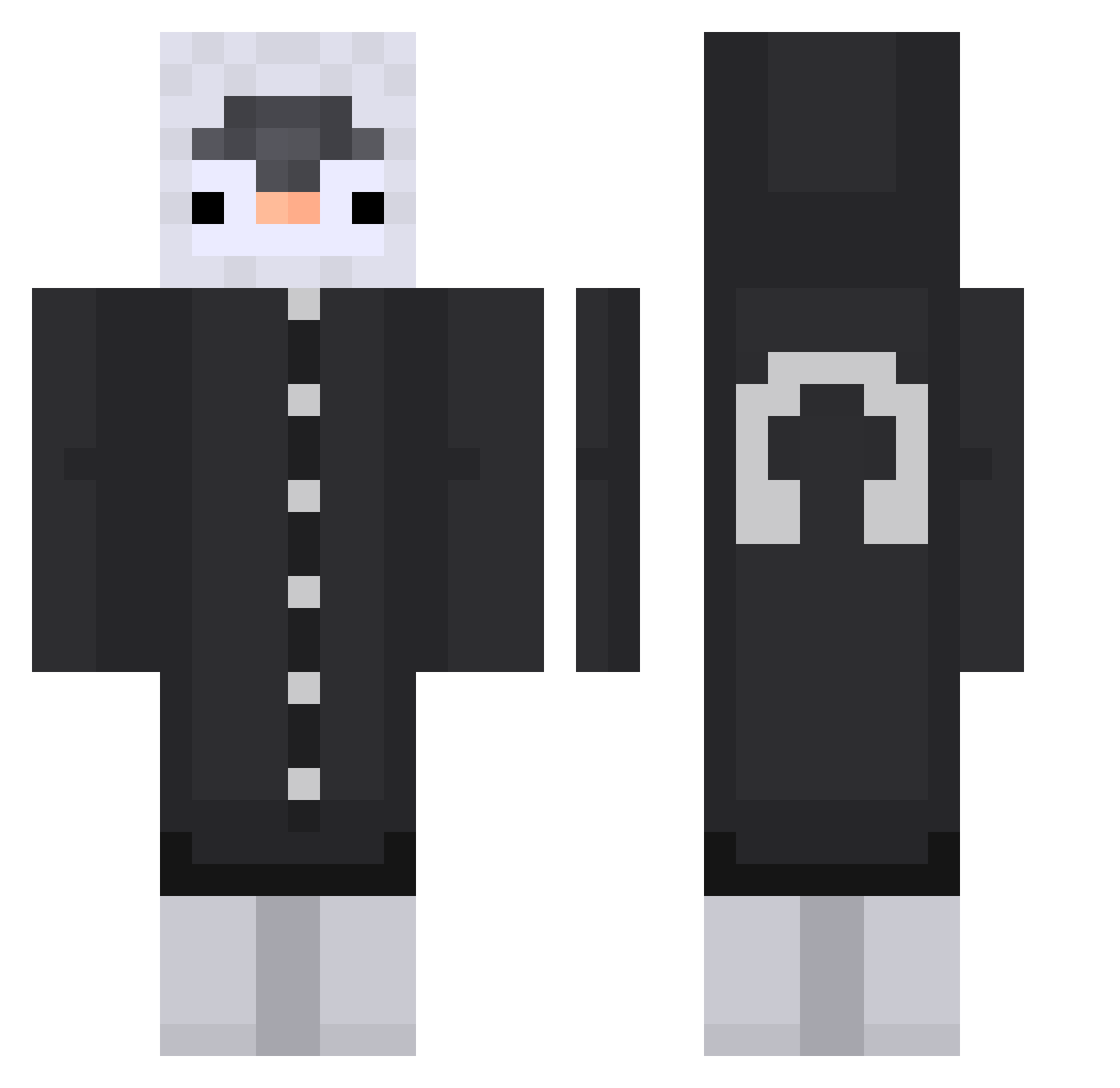 vSkot Minecraft skin, front and back view
