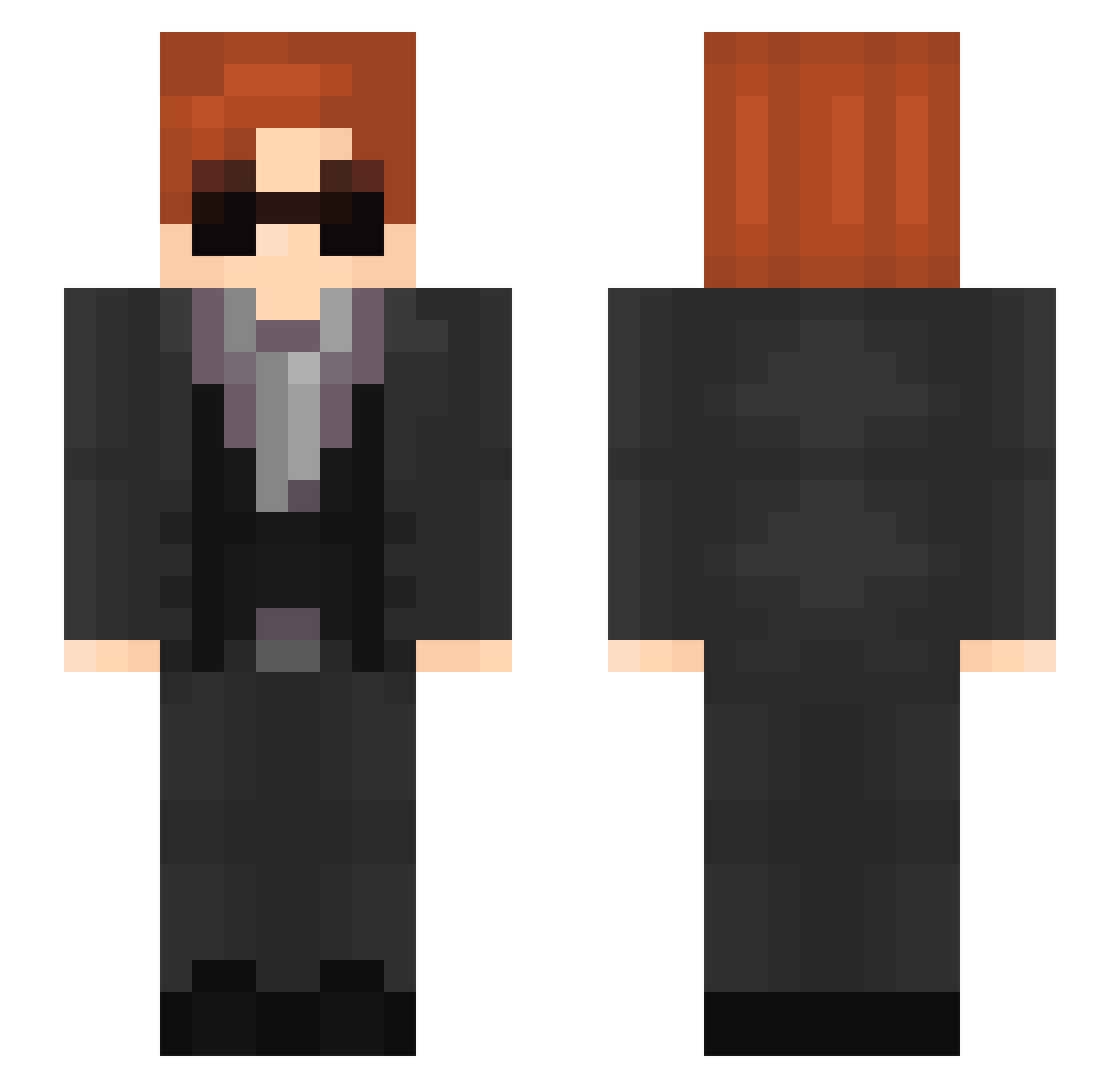 ThreeWhiteDogs Minecraft skin, front and back view