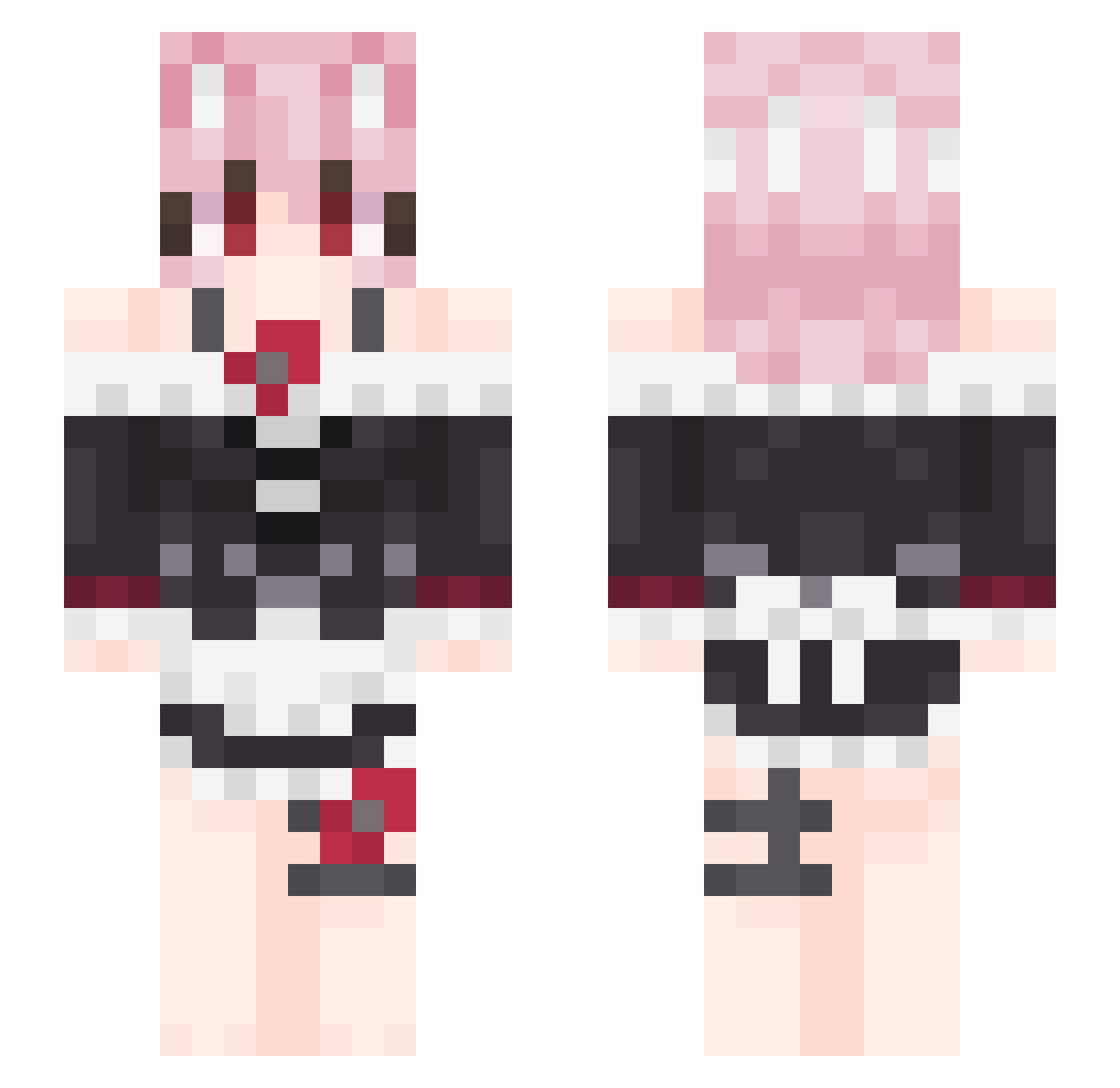Rosie2Light Minecraft skin, front and back view