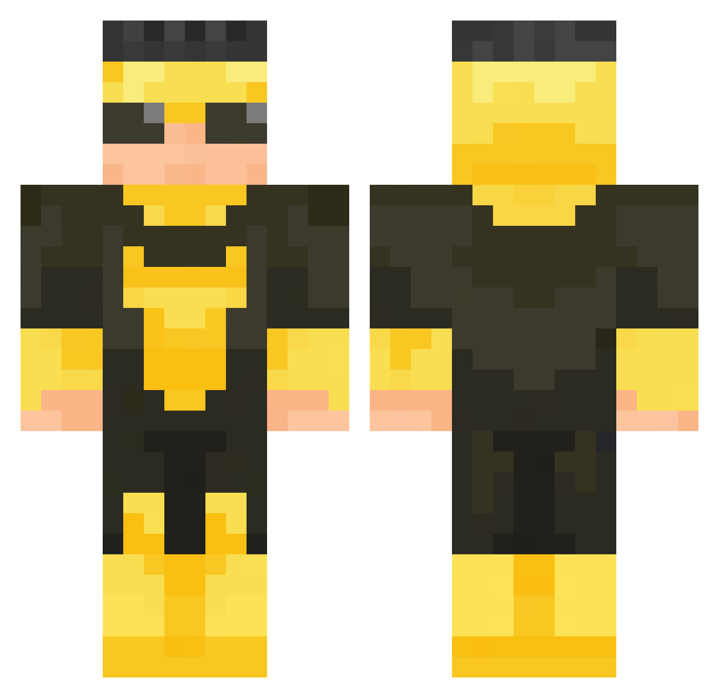 Levigman Minecraft skin, front and back view