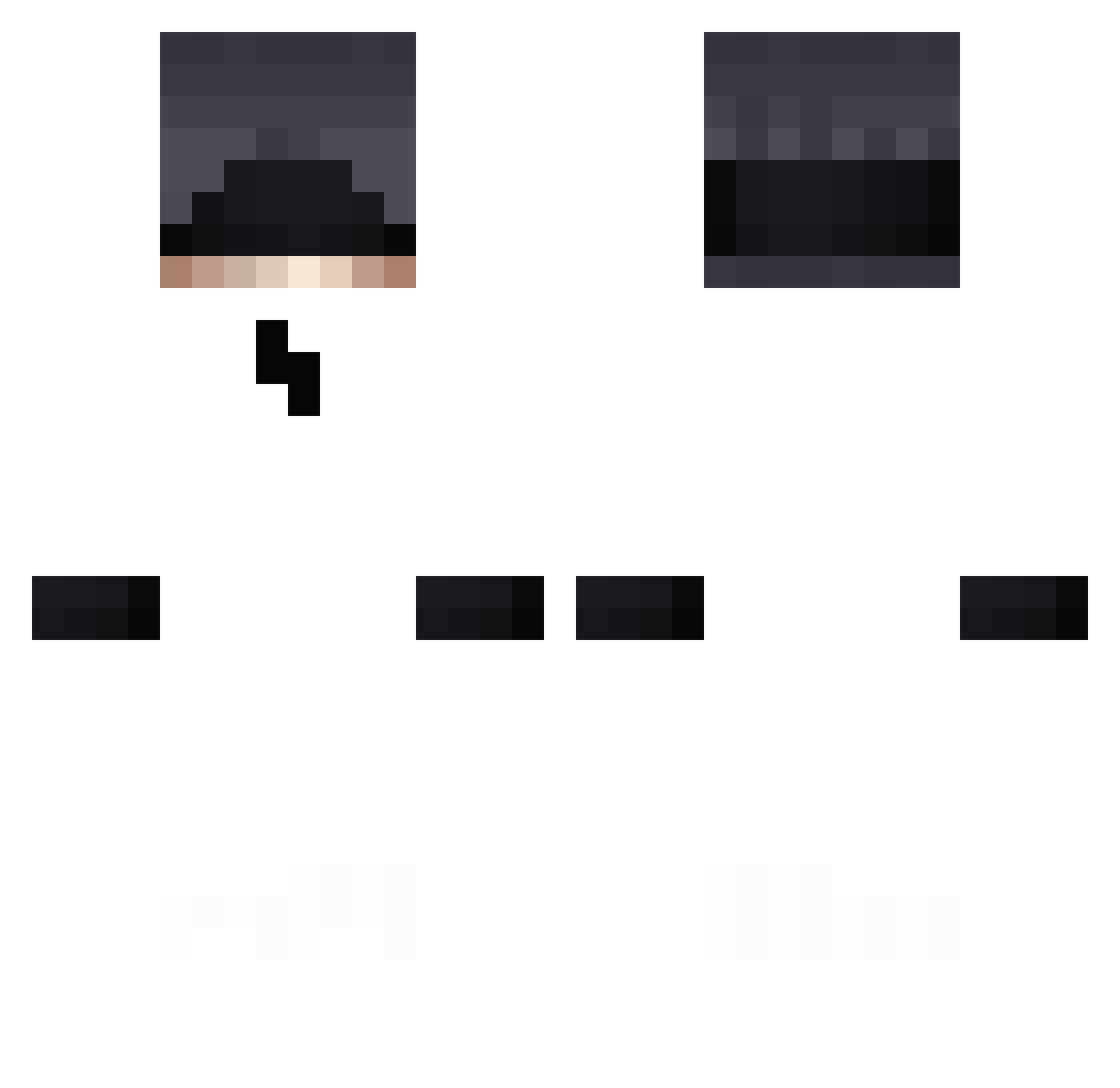 Tupsyy Minecraft skin, front and back view