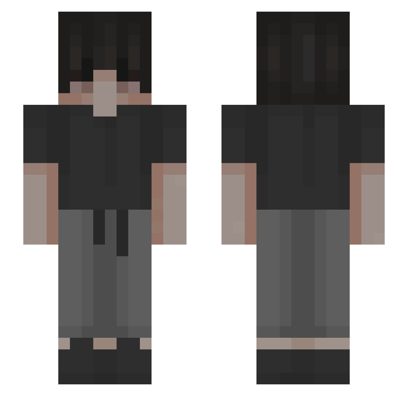 weezyeazy Minecraft skin, front and back view