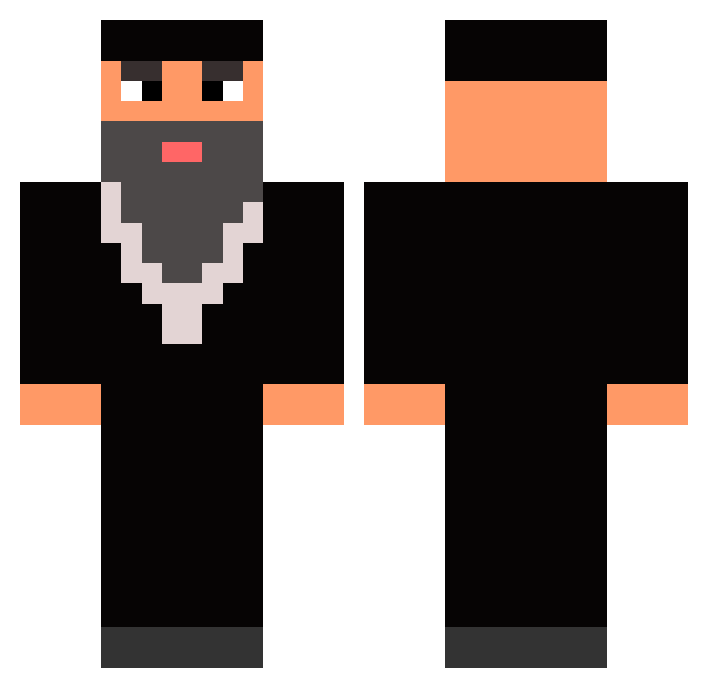 Matsueen Minecraft skin, front and back view