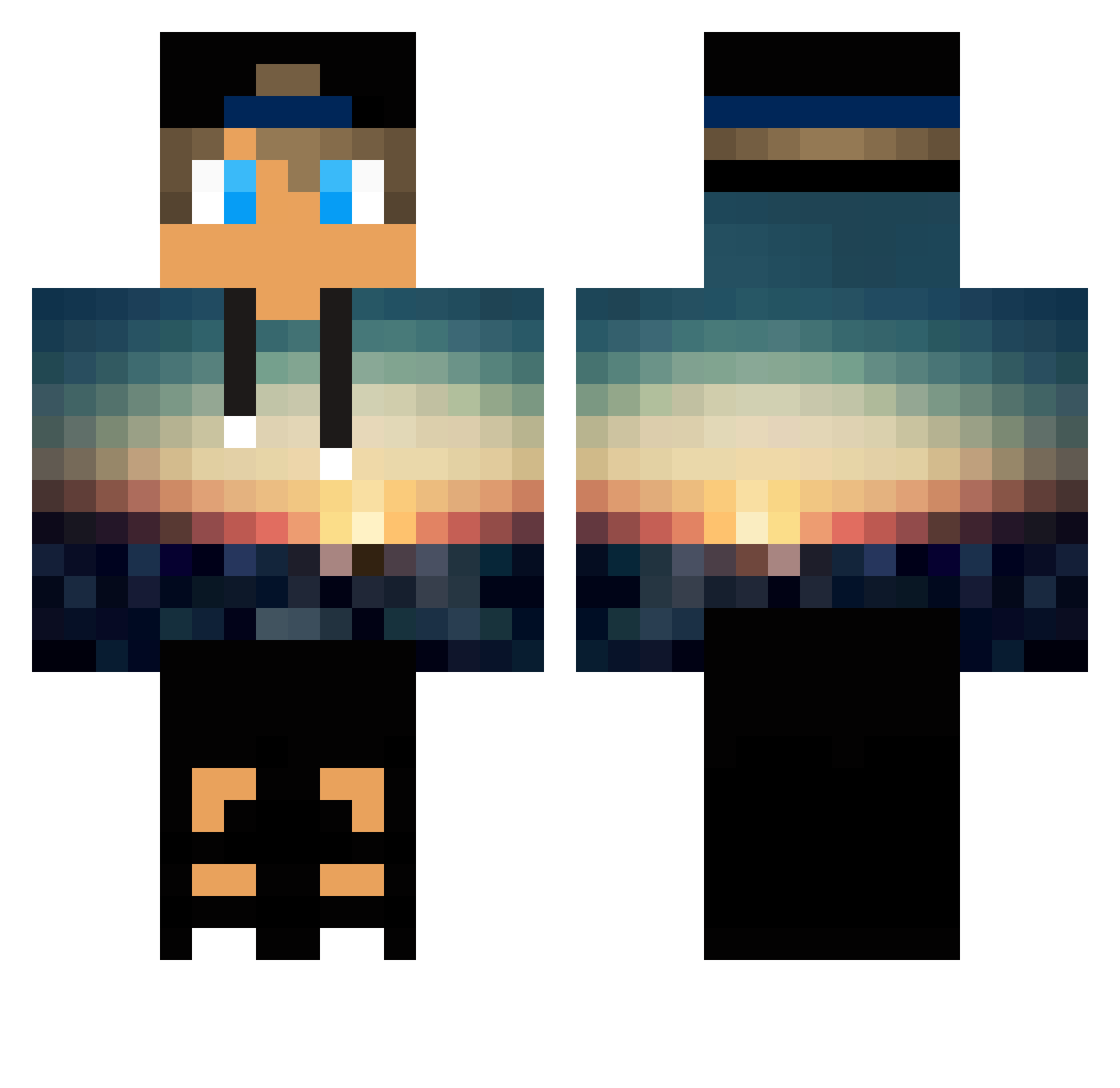 Wosiek Minecraft skin, front and back view