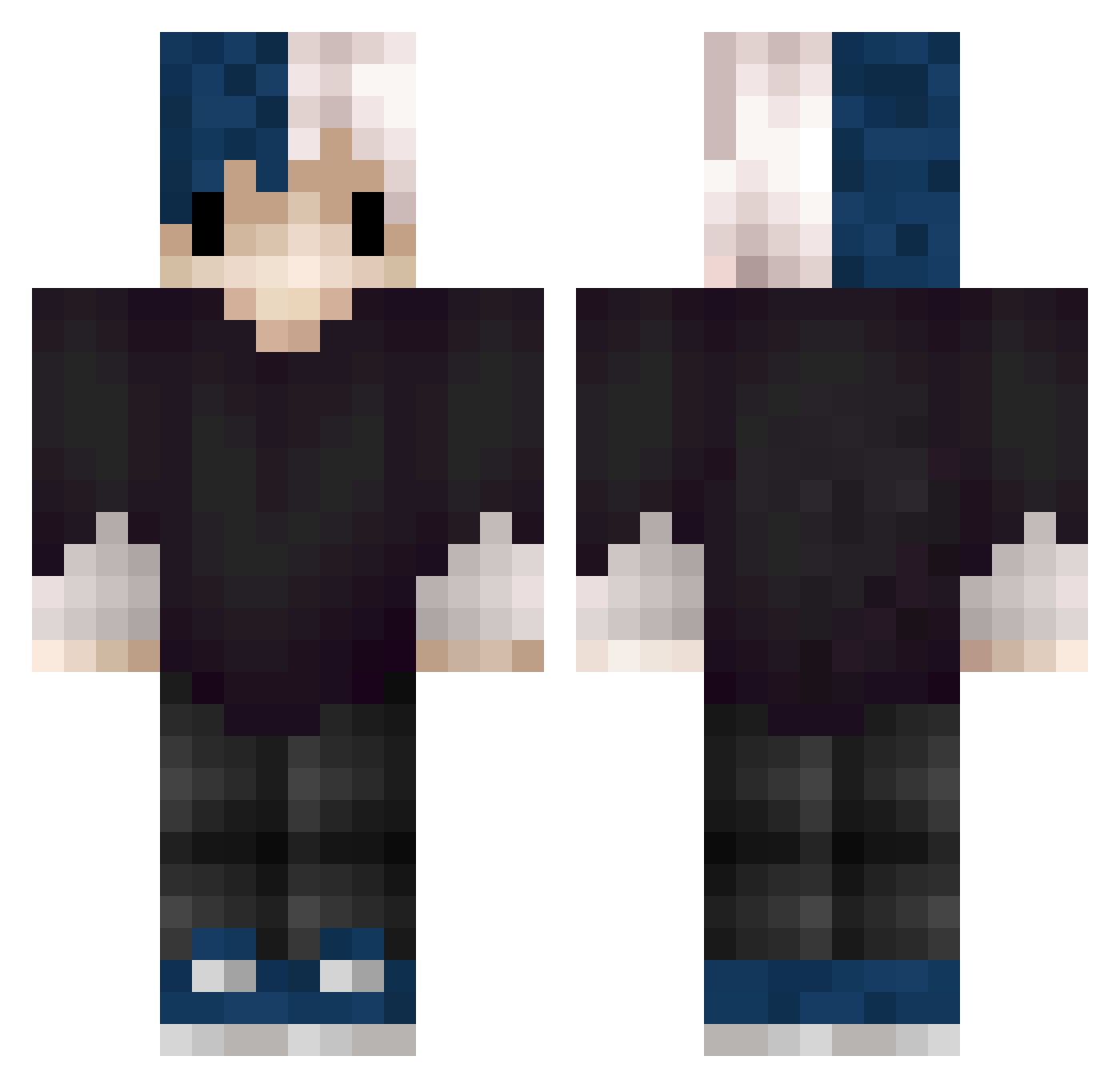 Tungs Minecraft skin, front and back view