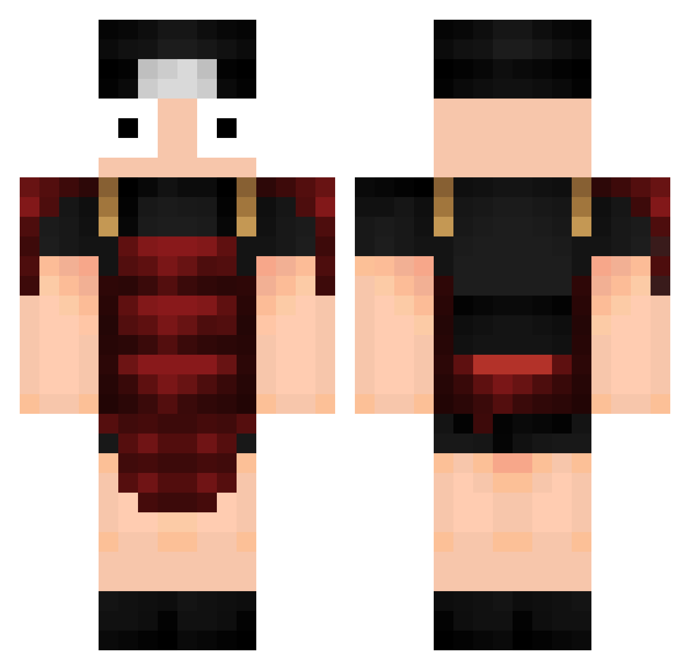 ToryManteh Minecraft skin, front and back view