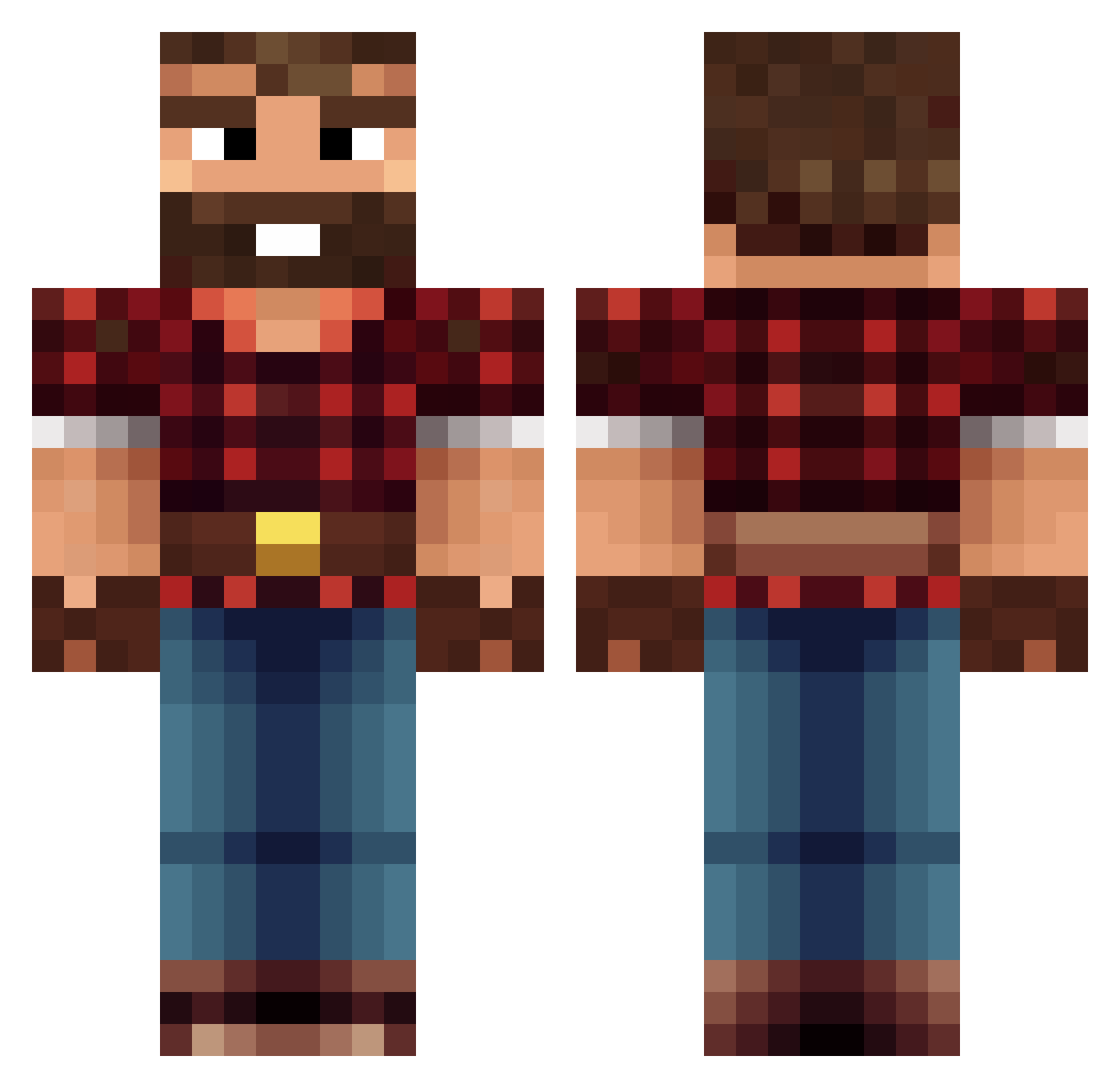 WICKED8137 Minecraft skin, front and back view