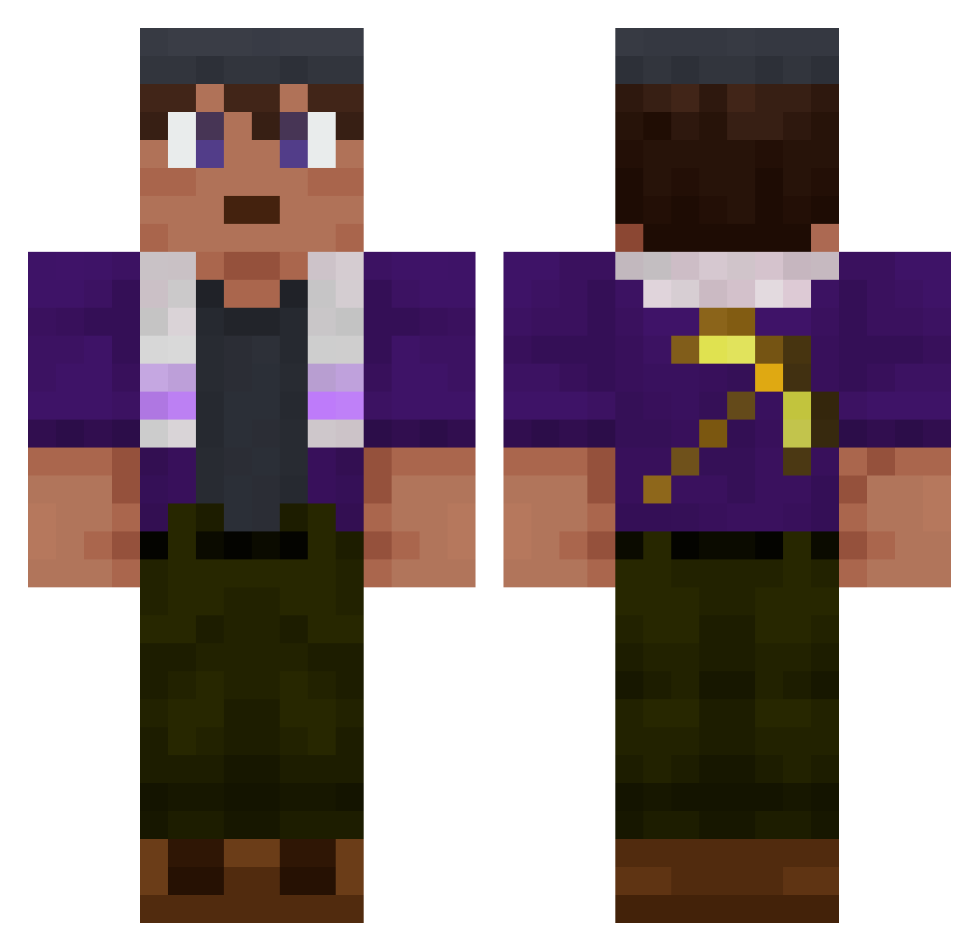 GlobalSneeze Minecraft skin, front and back view