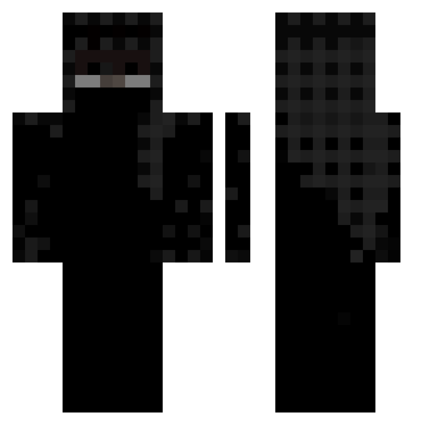 V1dall Minecraft skin, front and back view