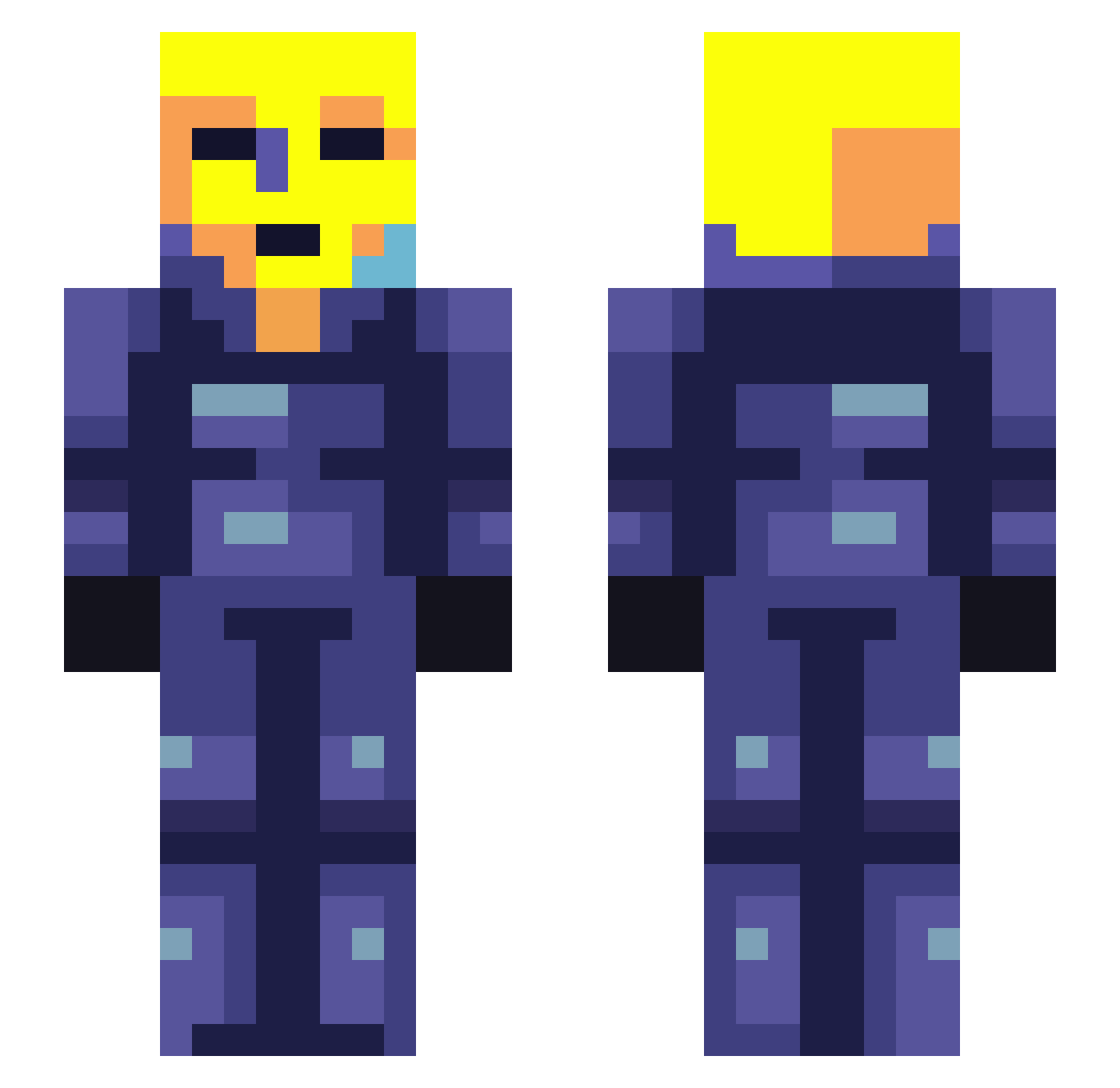 wiccafreya Minecraft skin, front and back view
