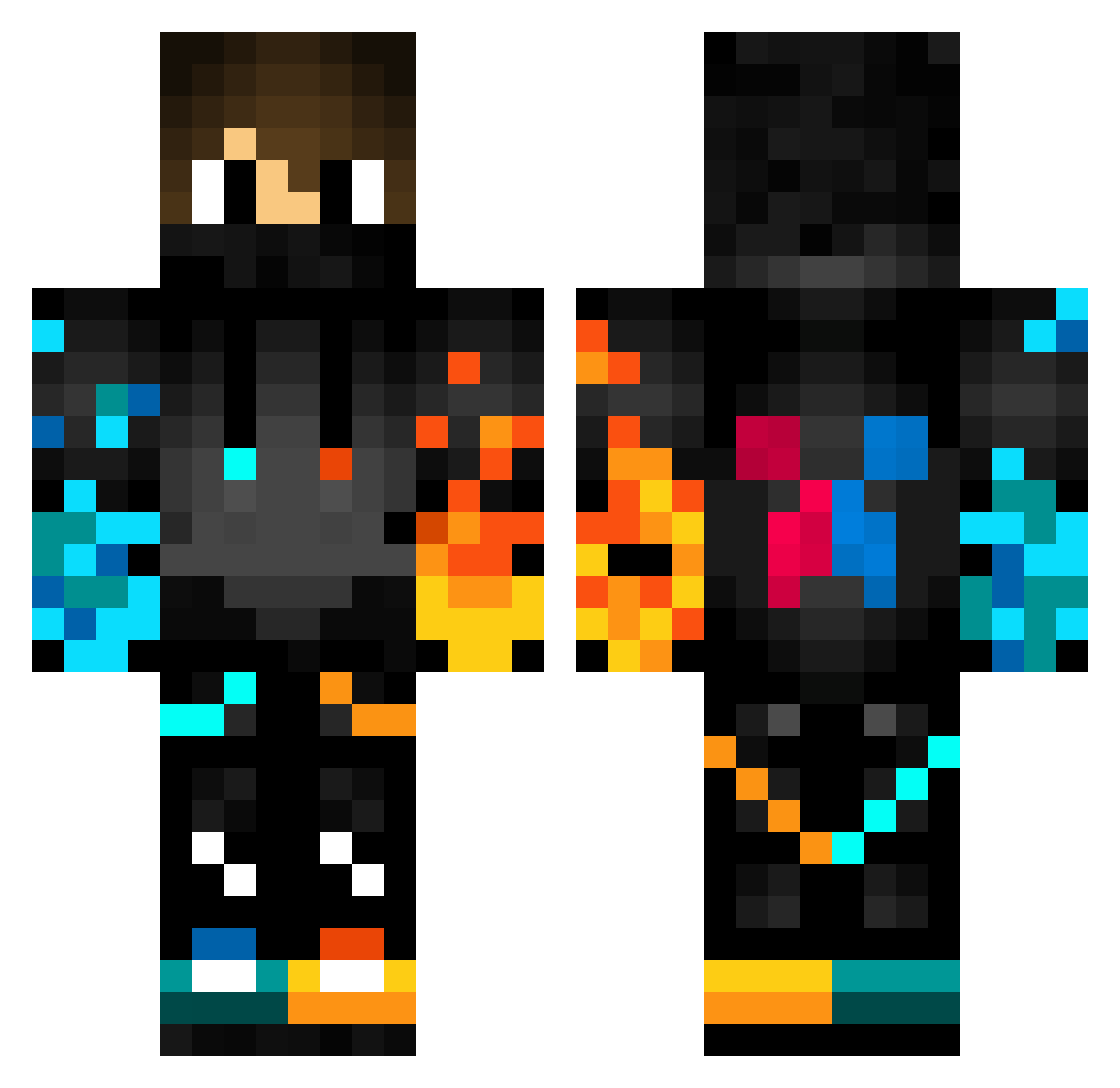 youngPetardaa Minecraft skin, front and back view