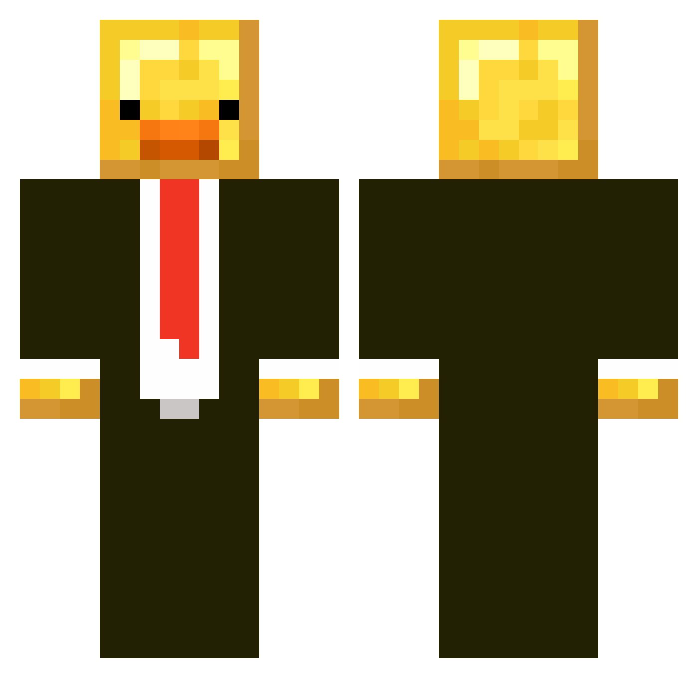 Supermole9 Minecraft skin, front and back view