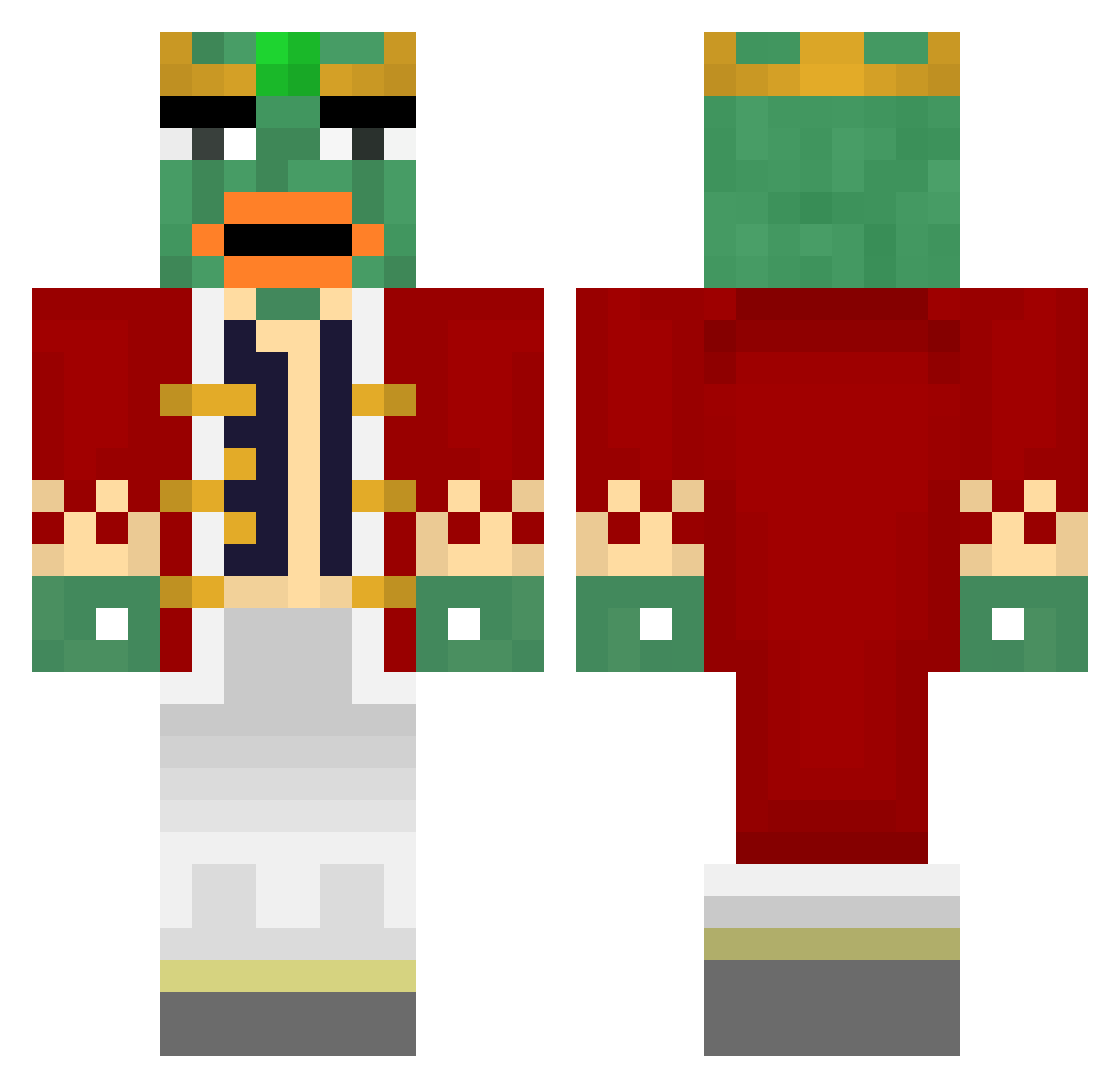 Popinjay Minecraft skin, front and back view