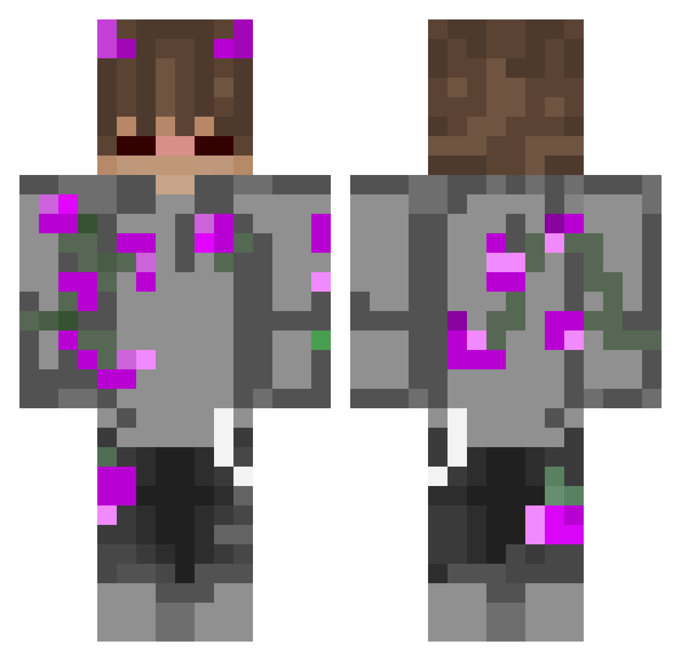 Soeshiee Minecraft skin, front and back view
