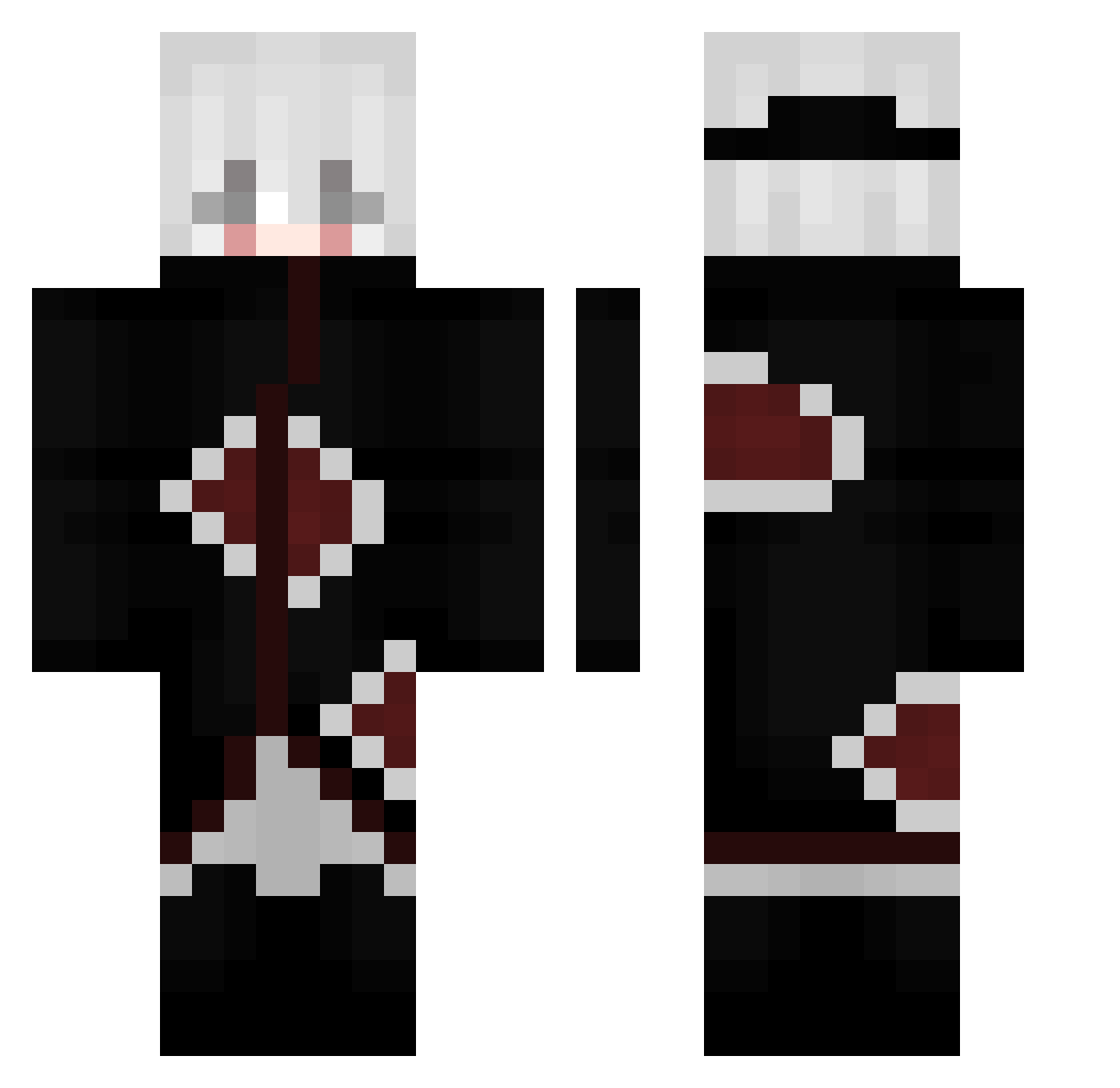 Unilateralism Minecraft skin, front and back view