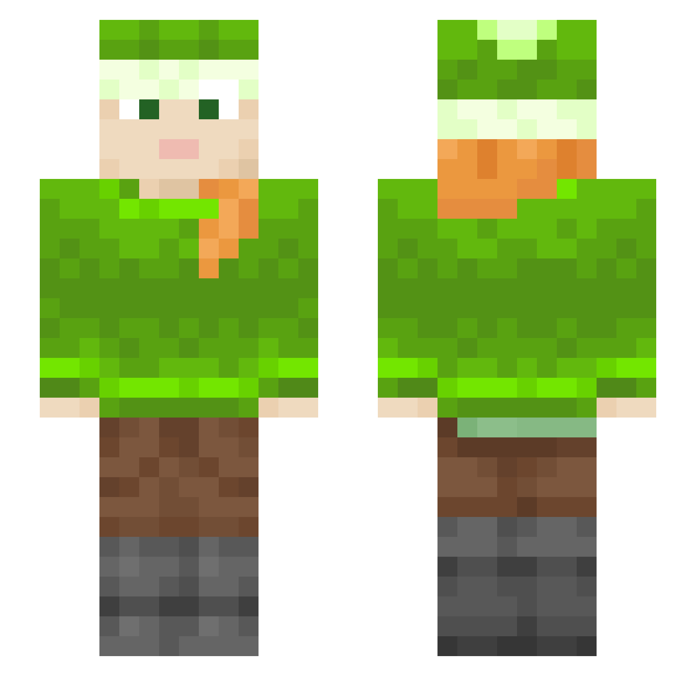 Vexater Minecraft skin, front and back view