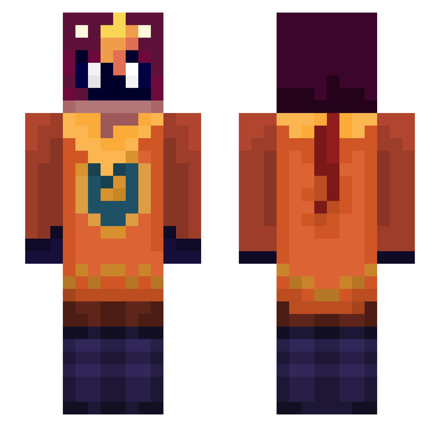 SirWoolsey Minecraft skin, front and back view