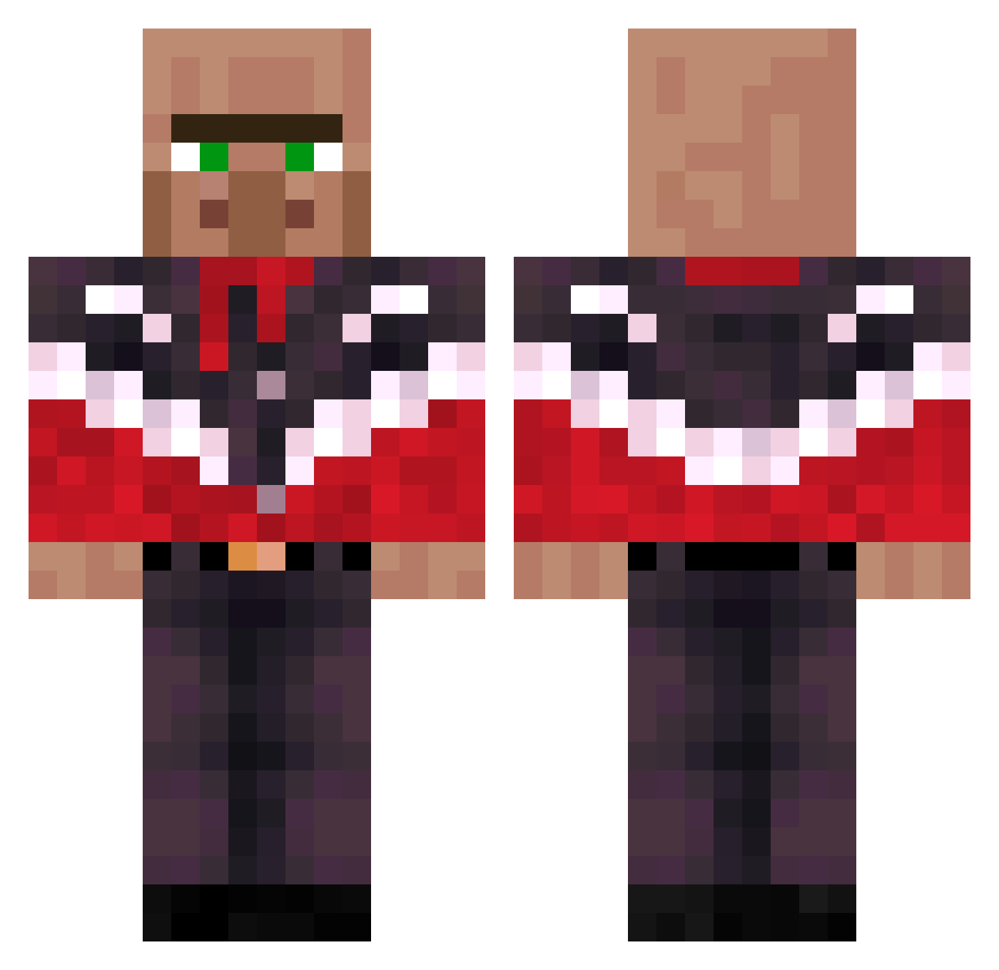 zzFLASHzz1311 Minecraft skin, front and back view
