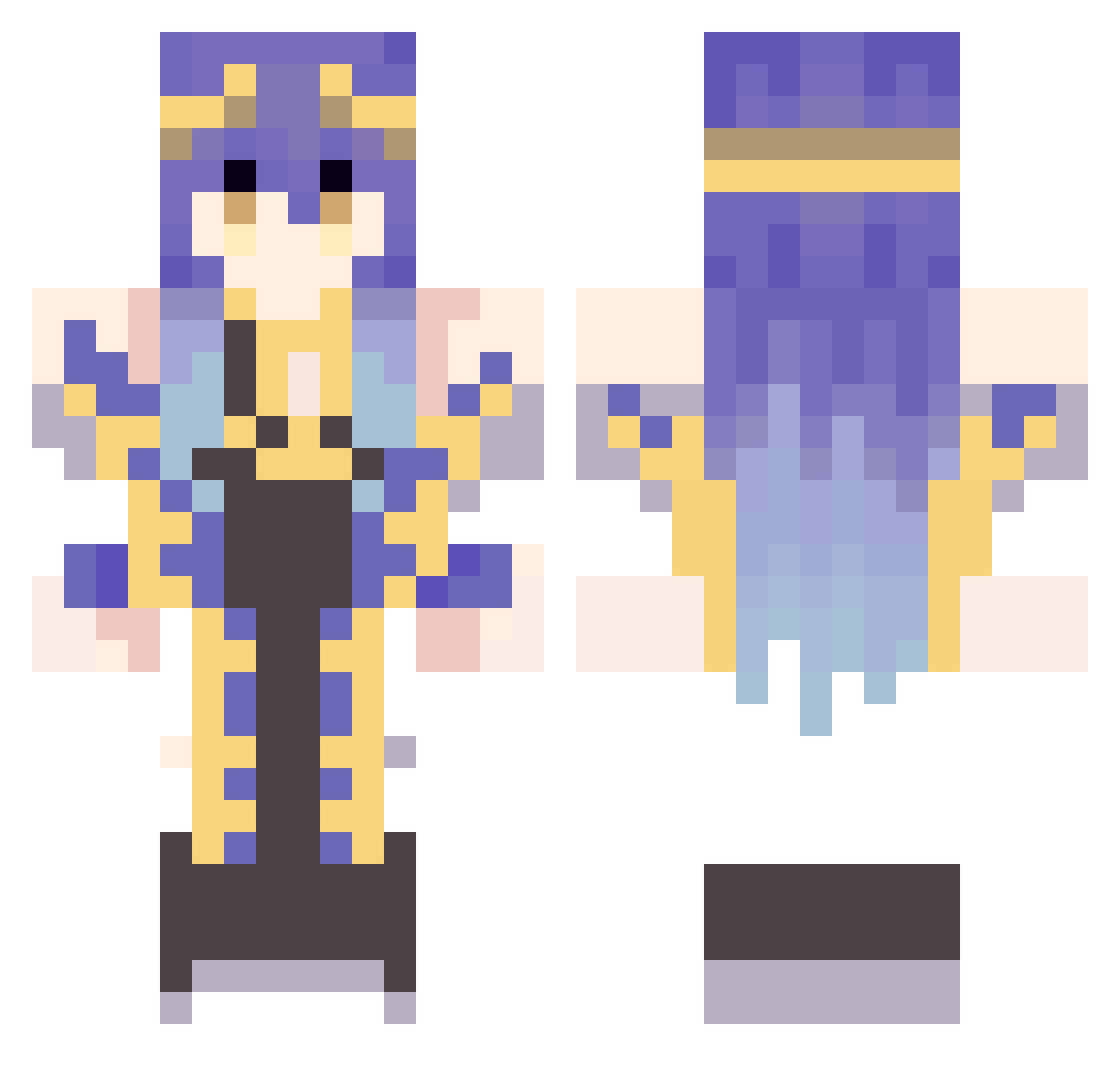 NathanV26 Minecraft skin, front and back view
