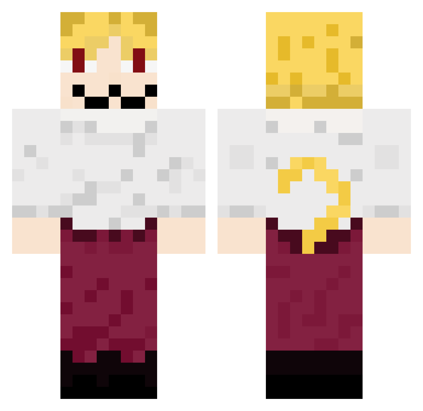 Puhl9sh Minecraft skin, front and back view