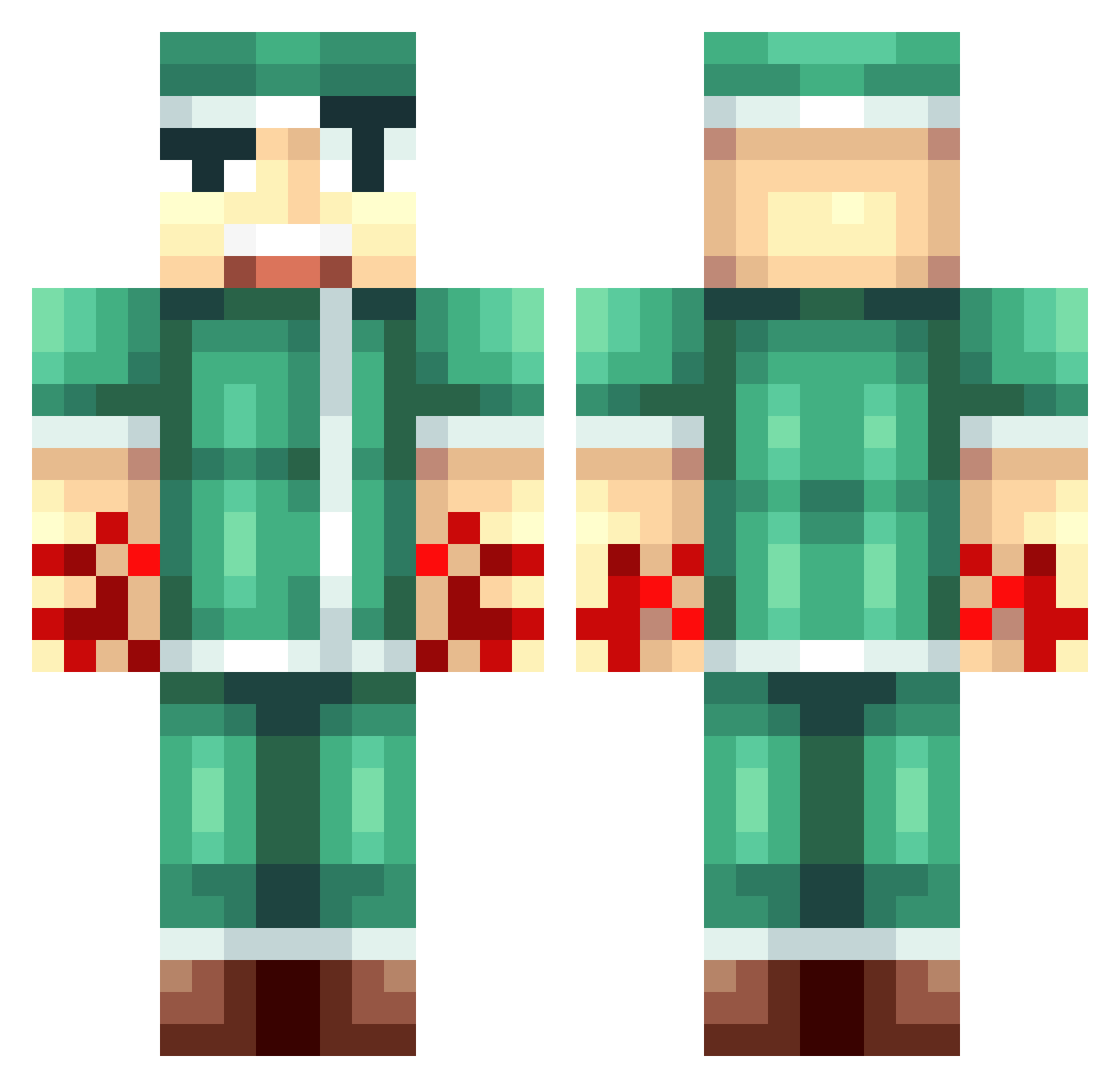Anesthetize Minecraft skin, front and back view