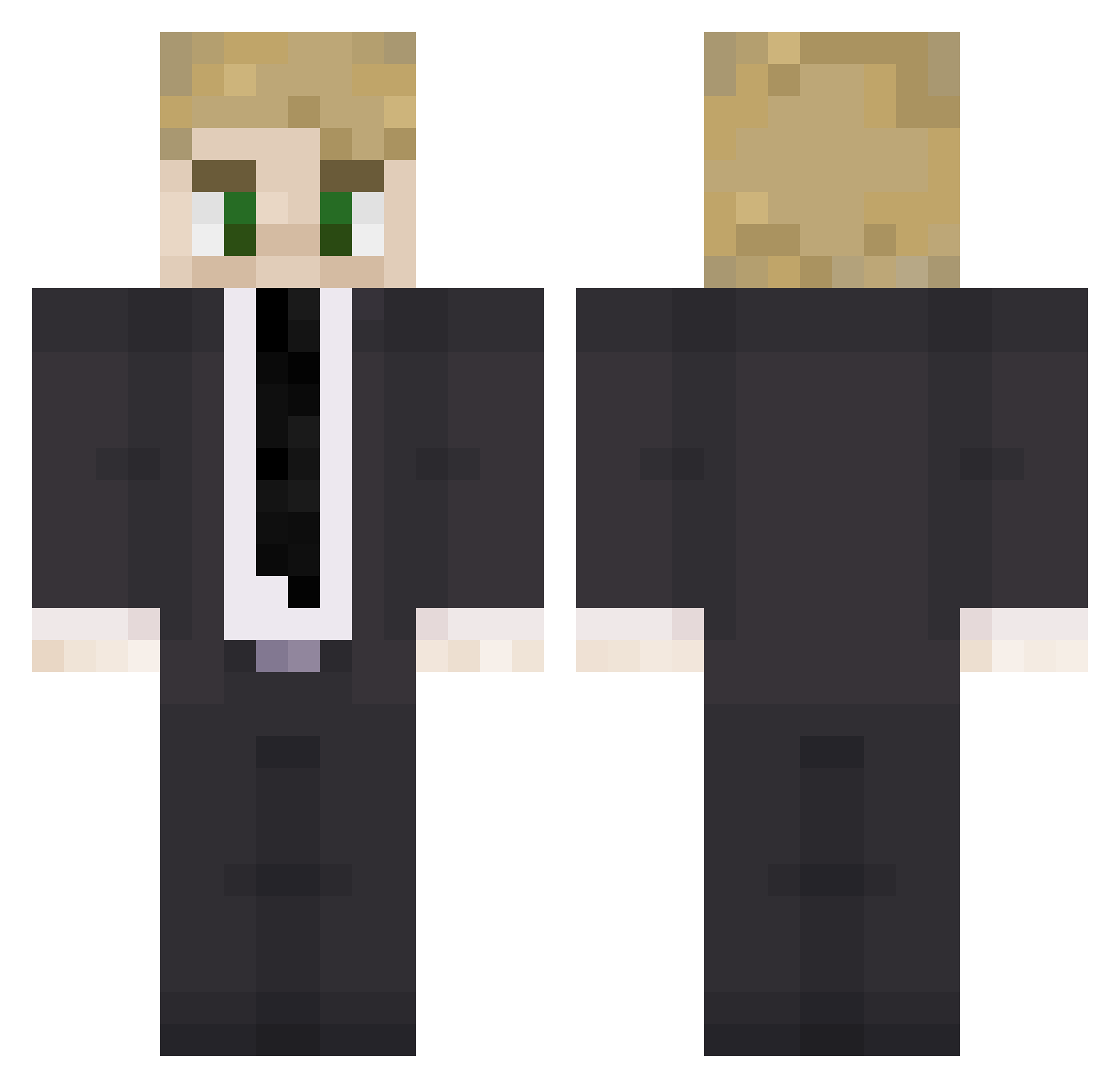 TheSmallFinn Minecraft skin, front and back view