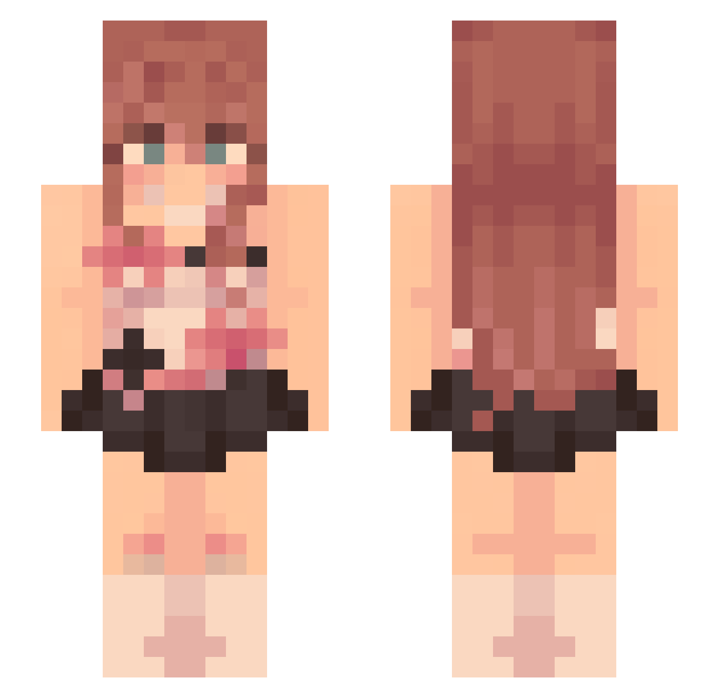 TwinklyToedTyler Minecraft skin, front and back view