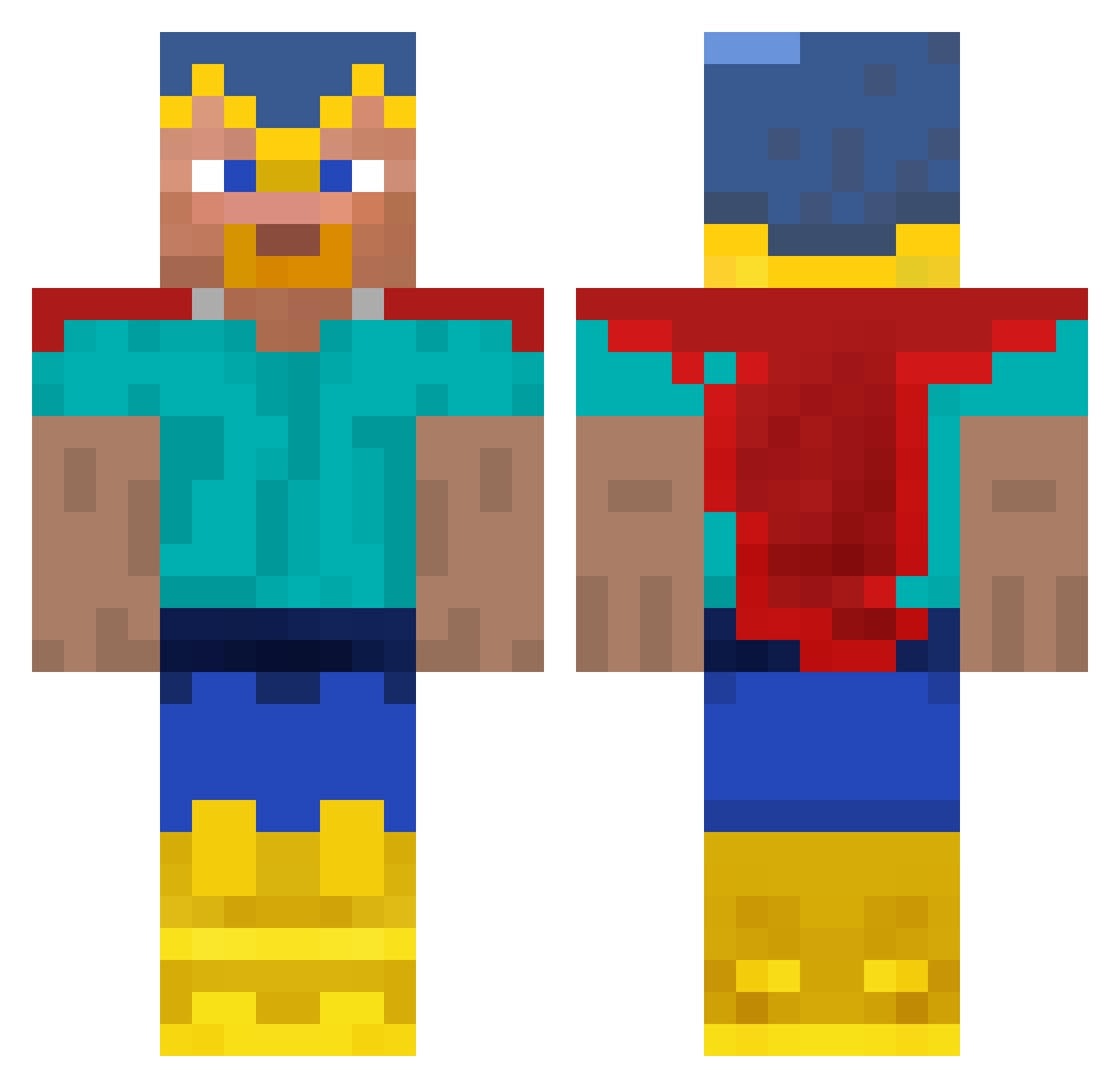 Venge Minecraft skin, front and back view