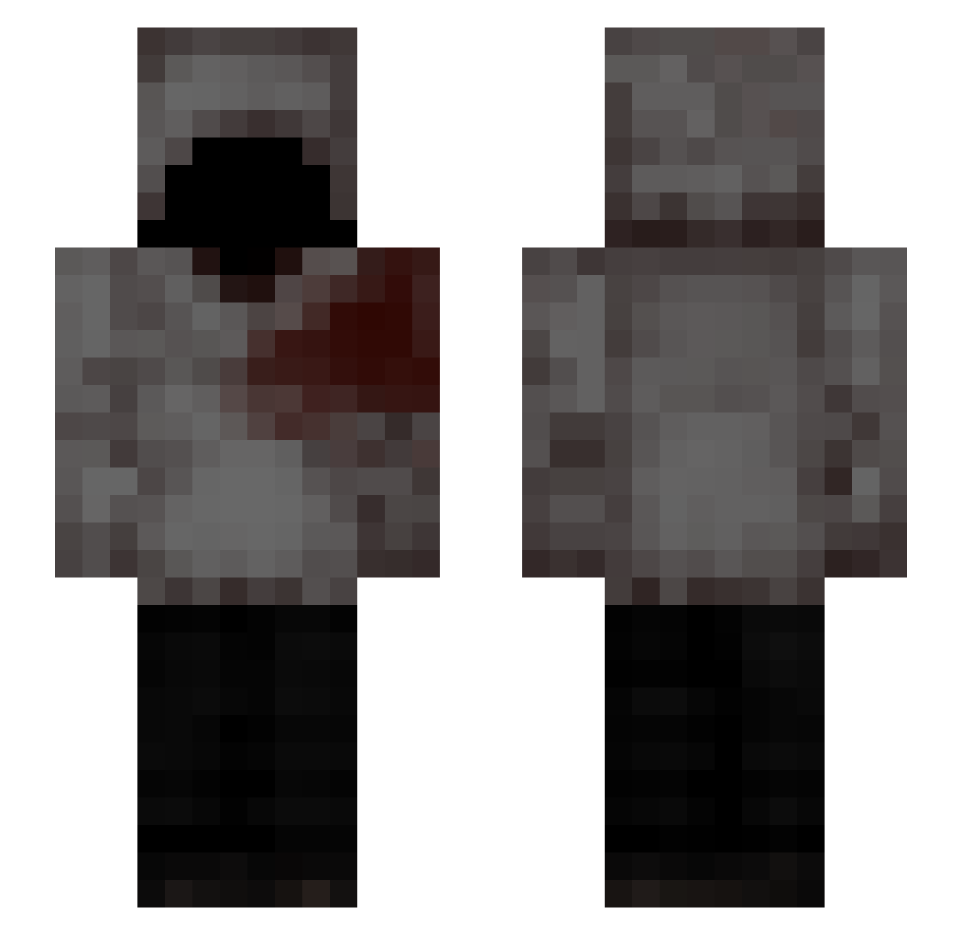 R0zE_ZzZ Minecraft skin, front and back view