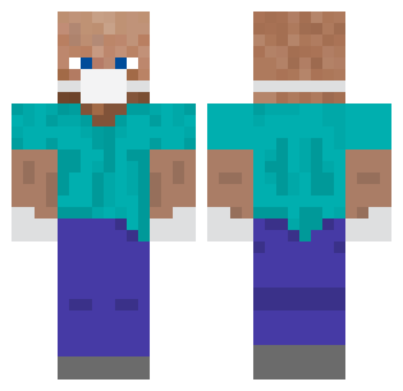 Joennn Minecraft skin, front and back view