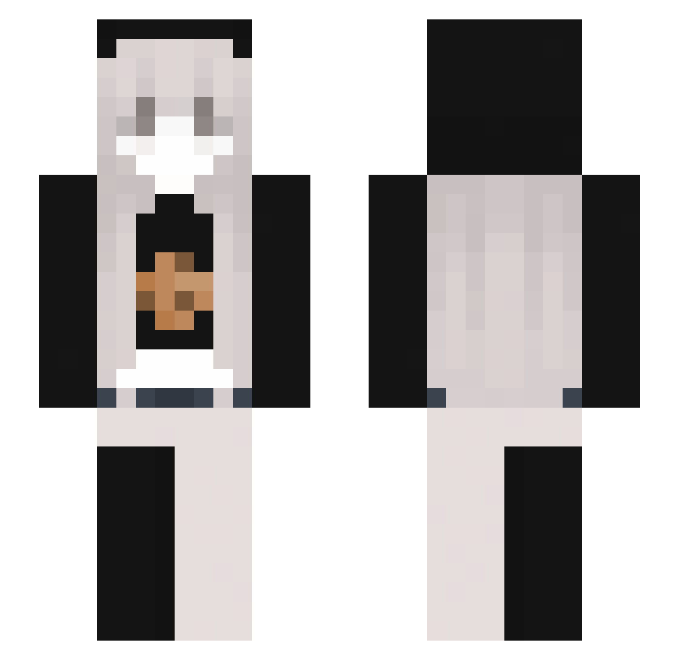 vreyla Minecraft skin, front and back view
