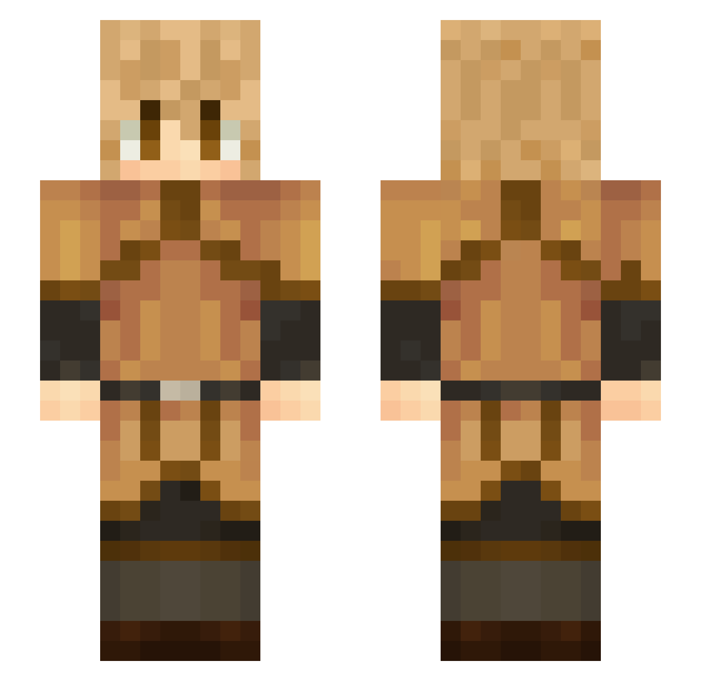 Qreasy Minecraft skin, front and back view