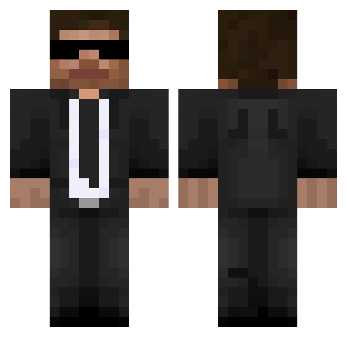 Arian2801 Minecraft skin, front and back view