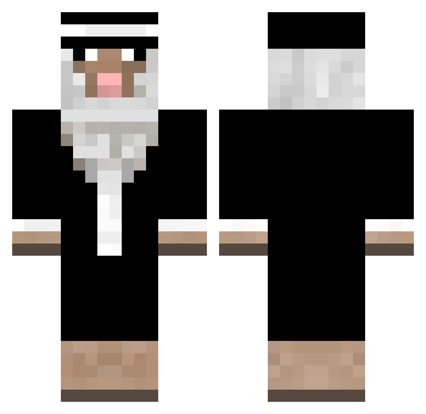 zConfxsed Minecraft skin, front and back view